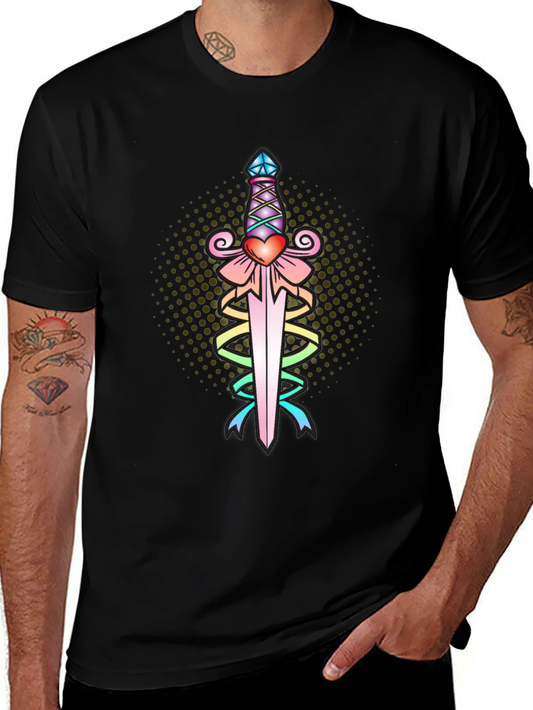 Heart Dagger Tee - Black Graphic T-Shirt