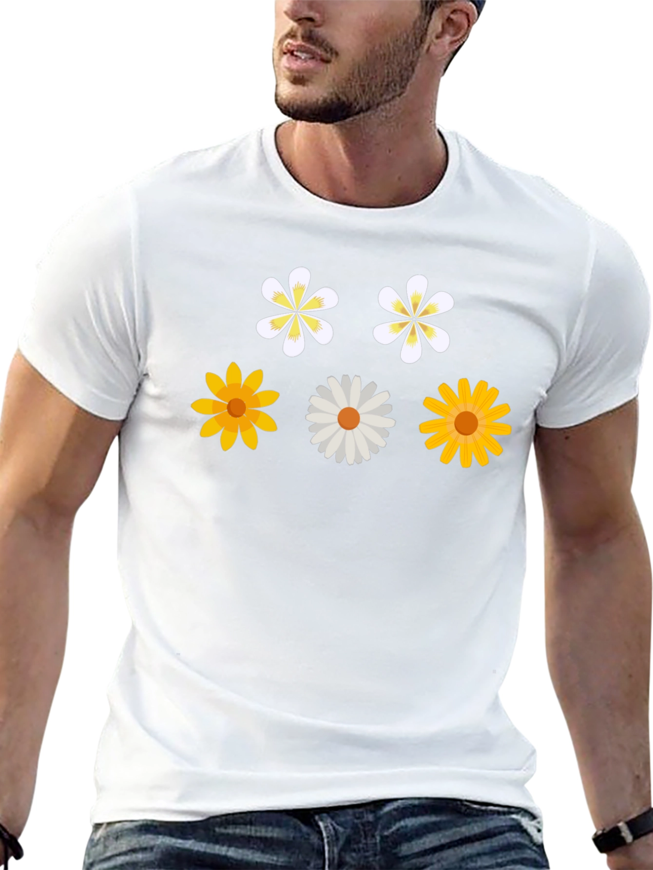 Floral Print Black T-Shirt - Stylish & Casual