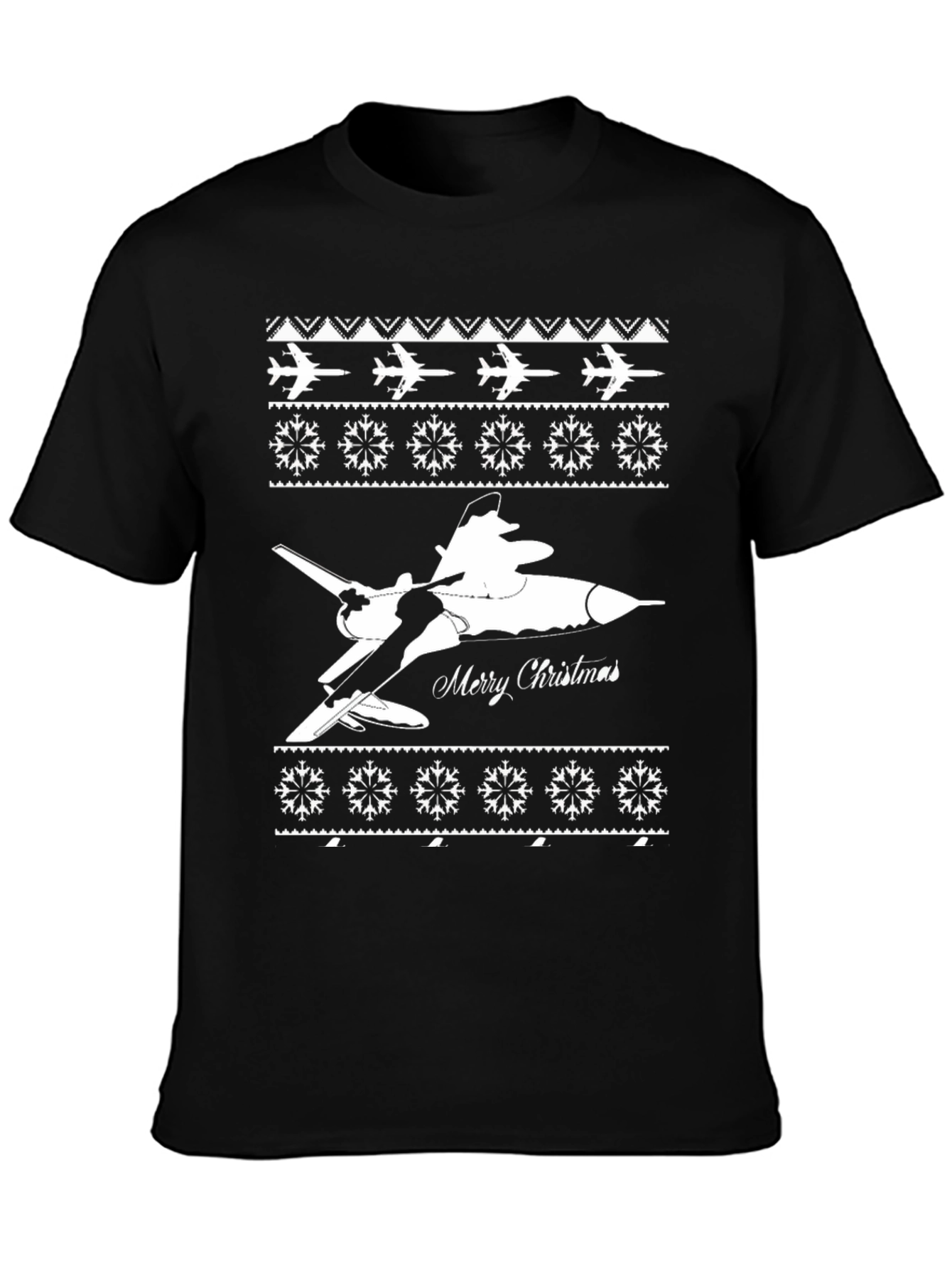 Jet Fighter Merry Christmas T-Shirt