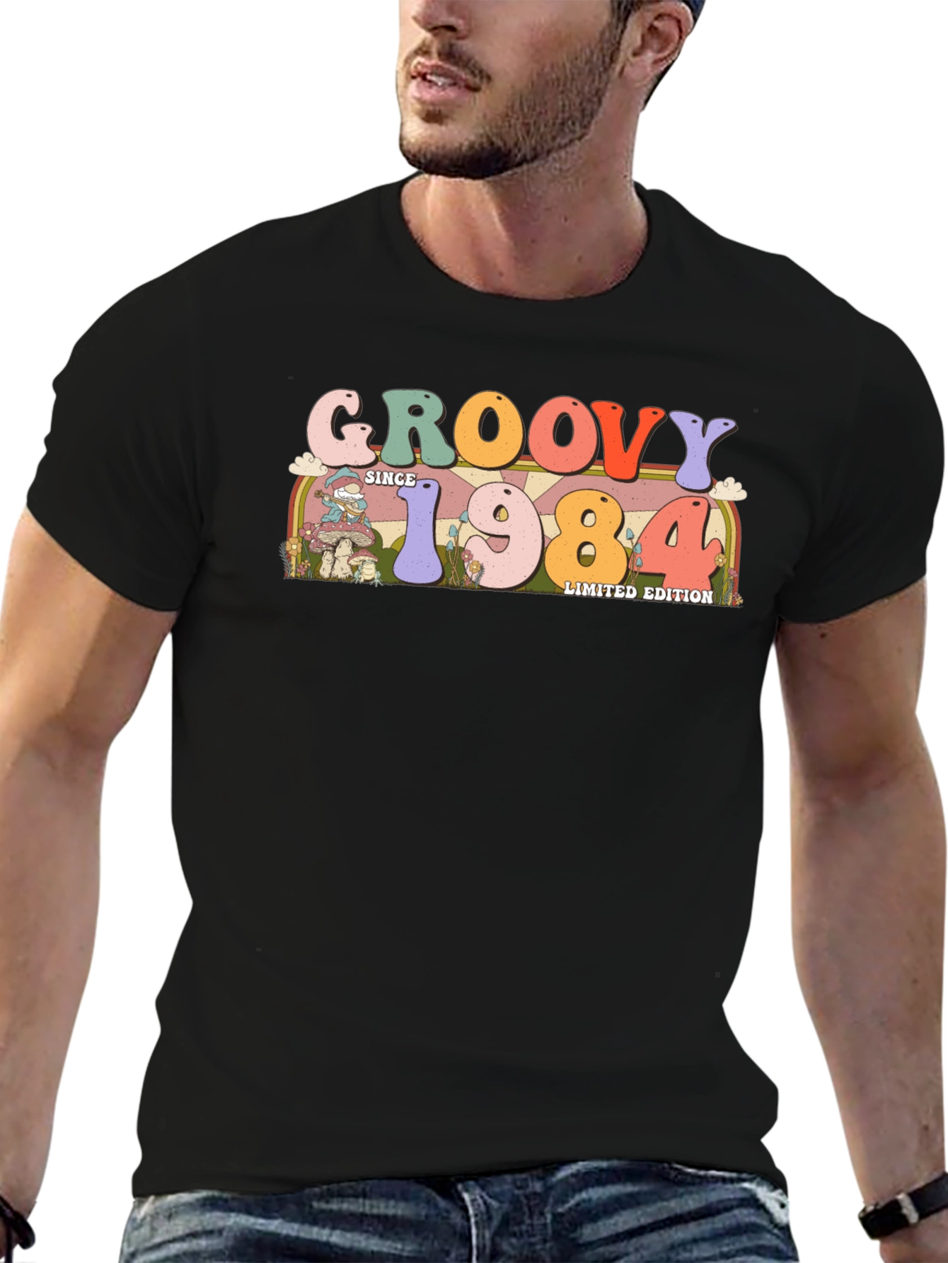 Groovy Since 1984 Black Graphic Tee