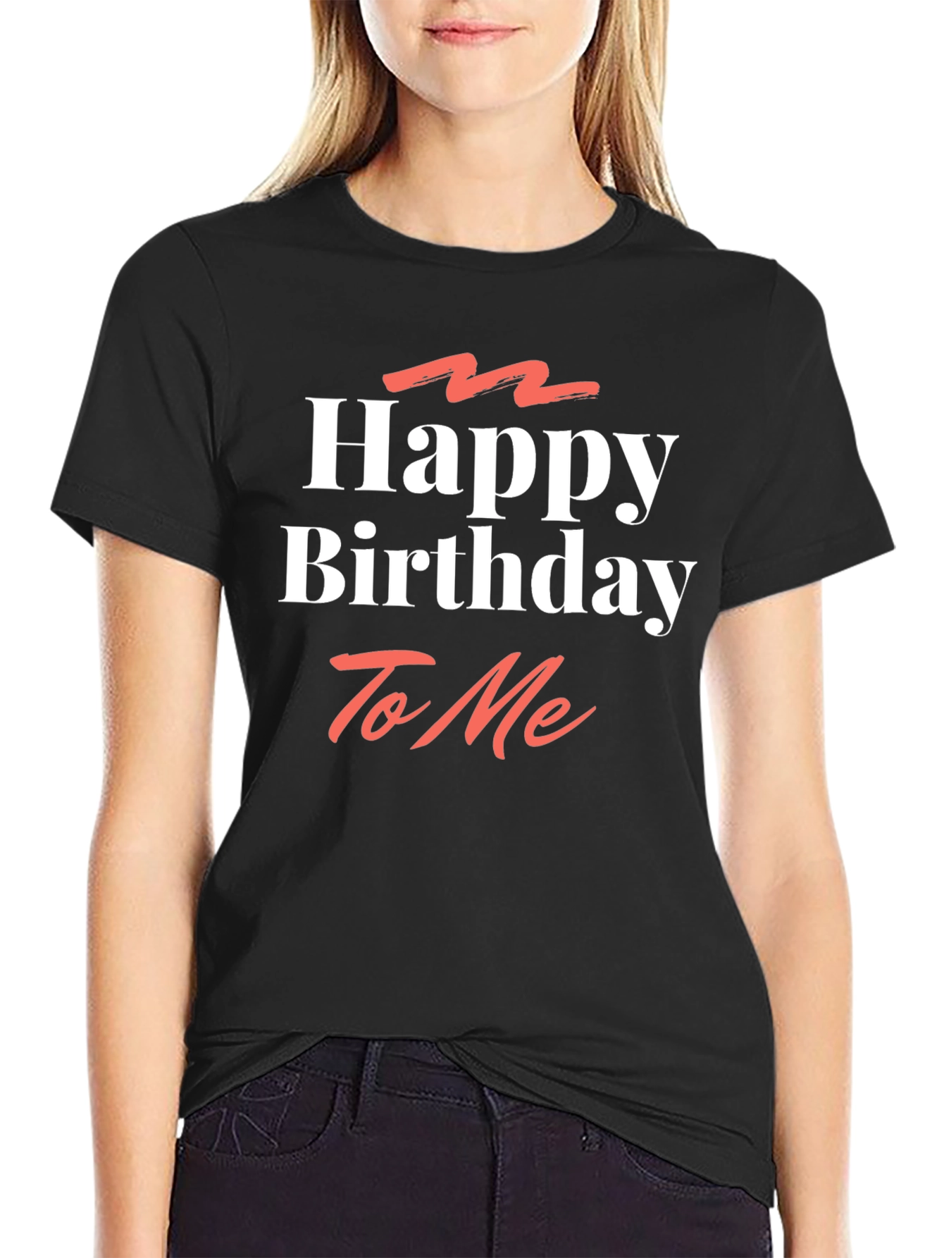 Happy Birthday To Me Black Graphic T-Shirt