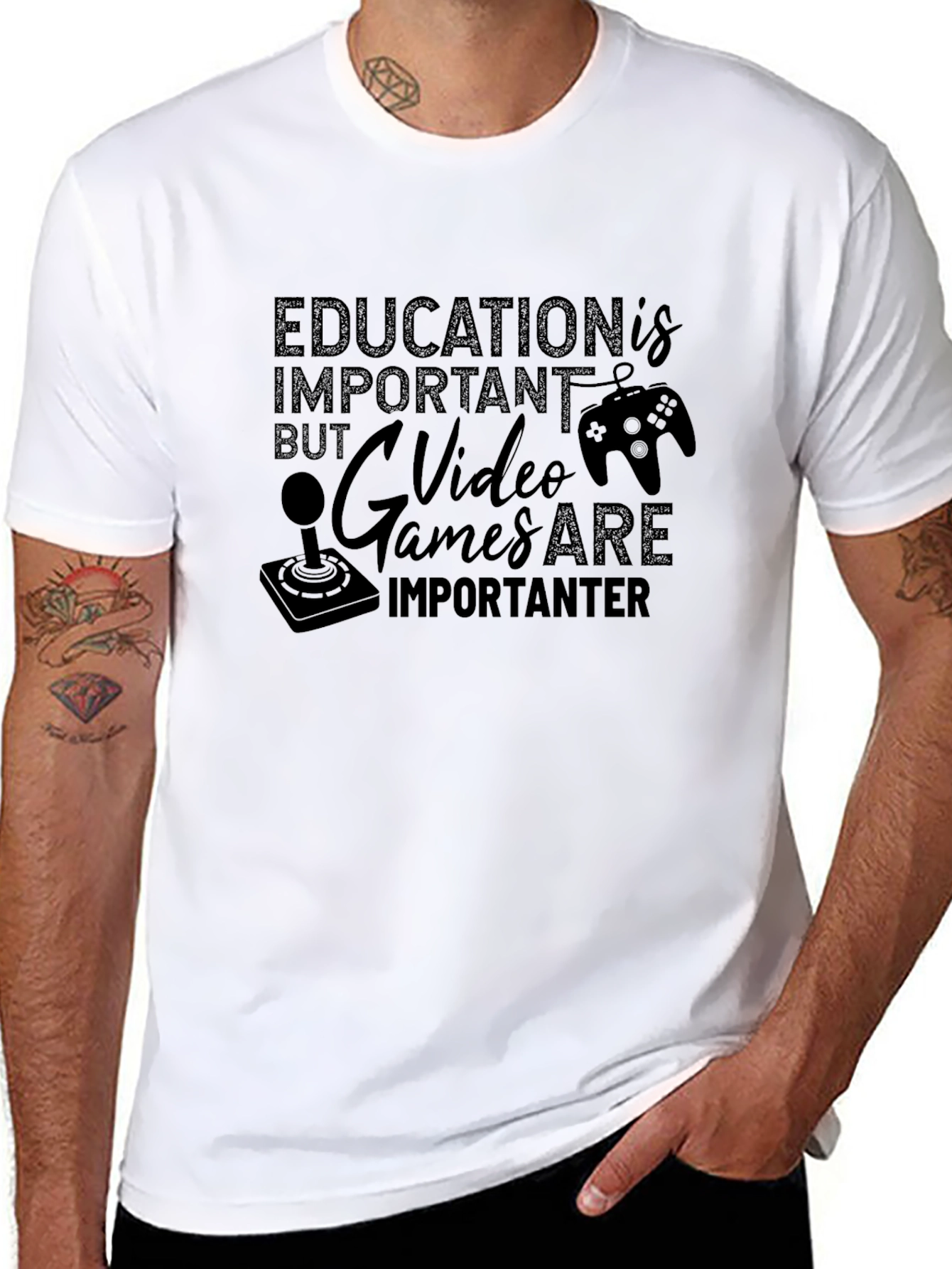 Funny Gamer T-Shirt: Education is Important