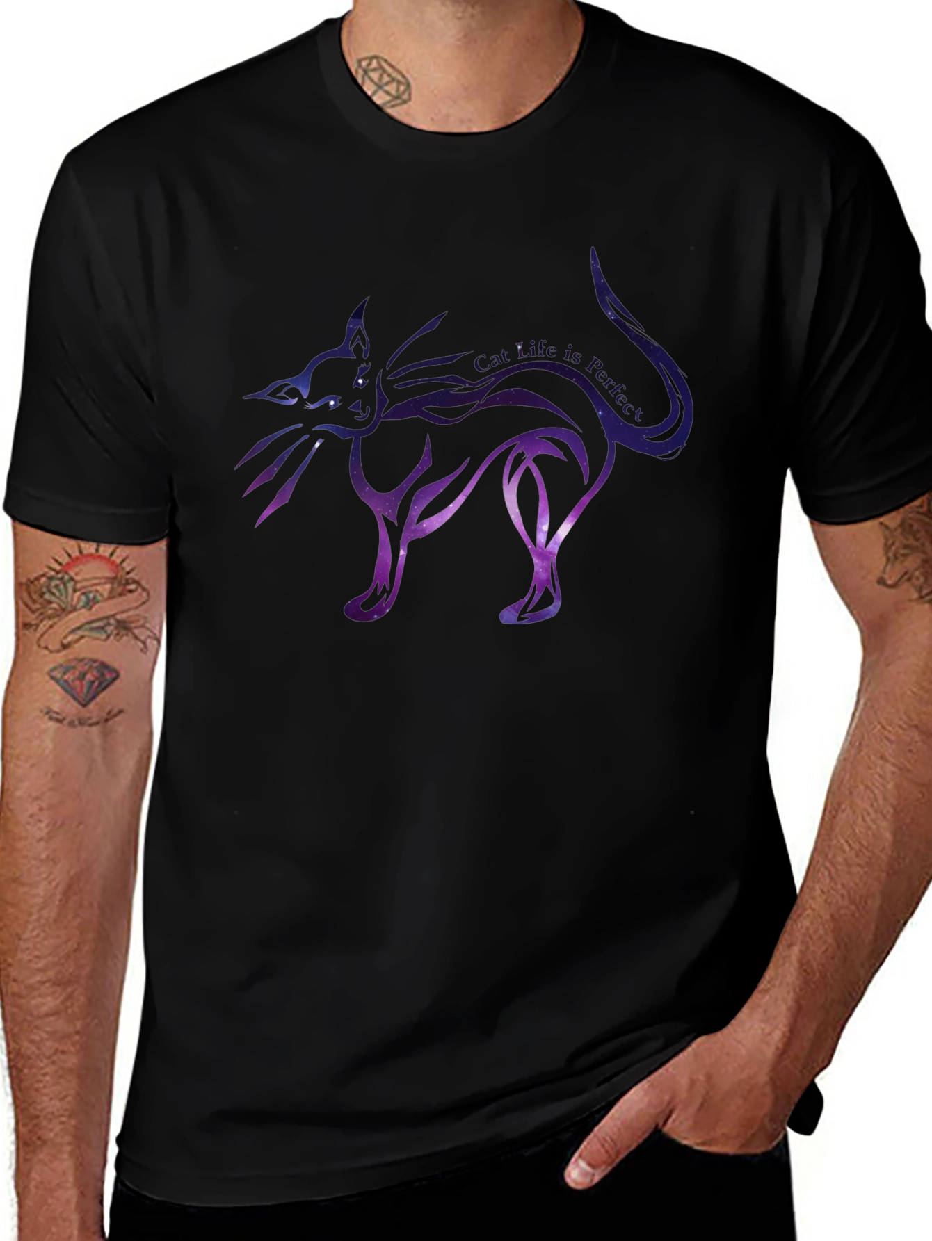 Galaxy Cat Graphic Tee - Unique Unisex T-Shirt