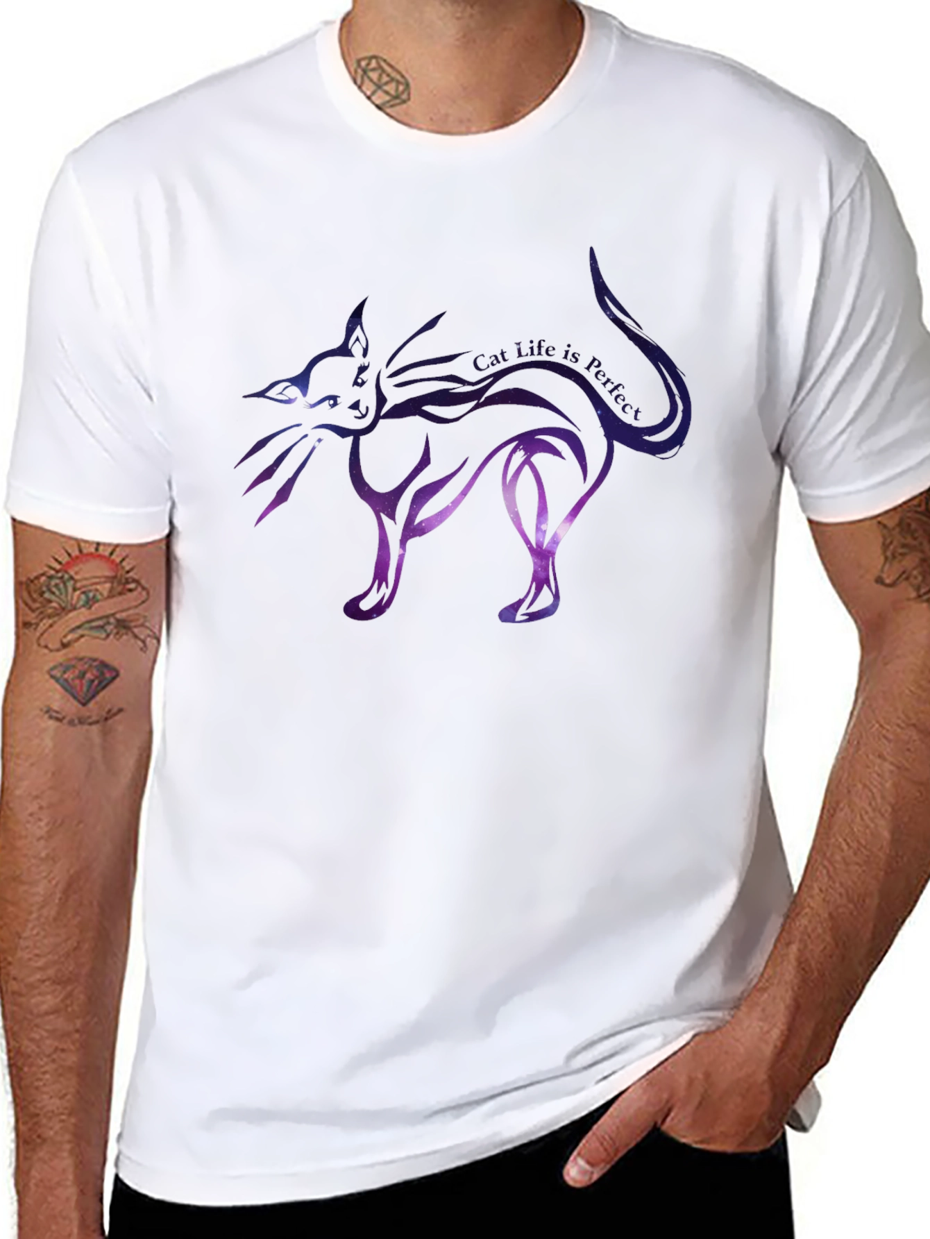 Galaxy Cat Graphic Tee - Unique Unisex T-Shirt