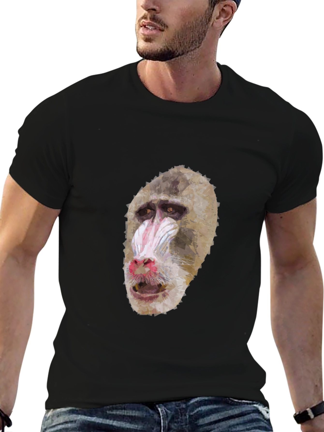 Mandrill Monkey Graphic T-Shirt - Unique Animal Tee