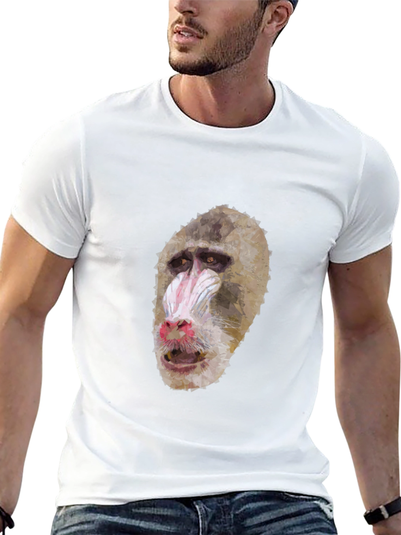 Mandrill Monkey Graphic T-Shirt - Unique Animal Tee