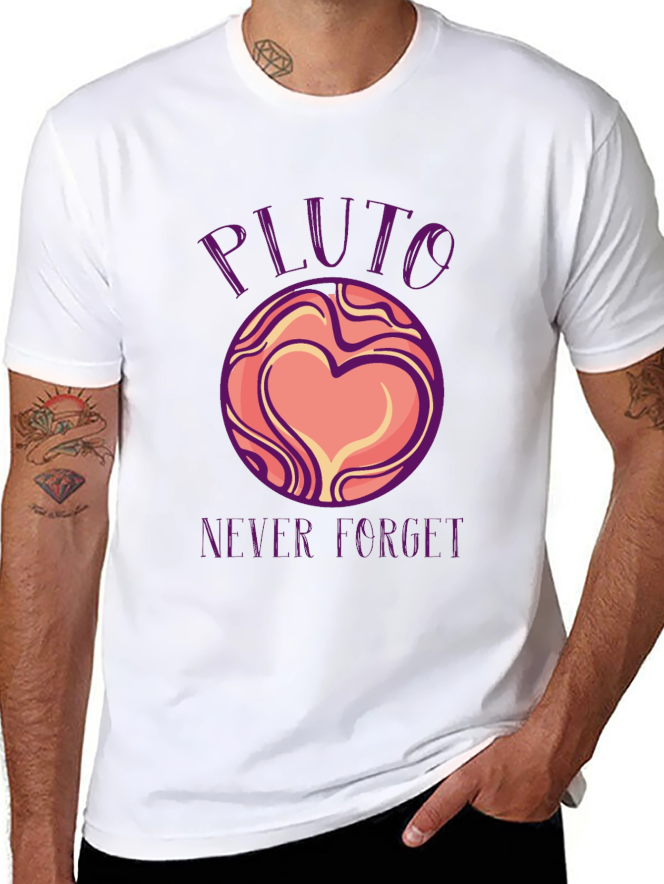 Pluto Never Forget Black Graphic Tee