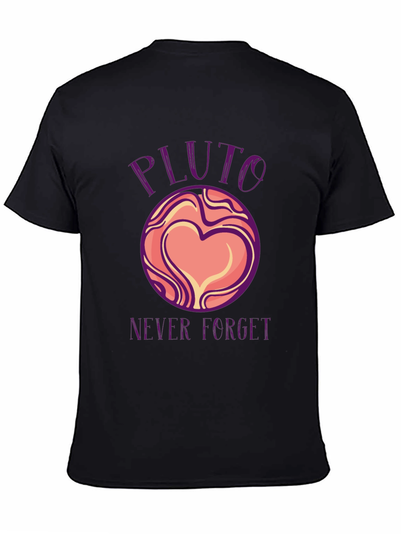 Pluto Never Forget Black Graphic Tee