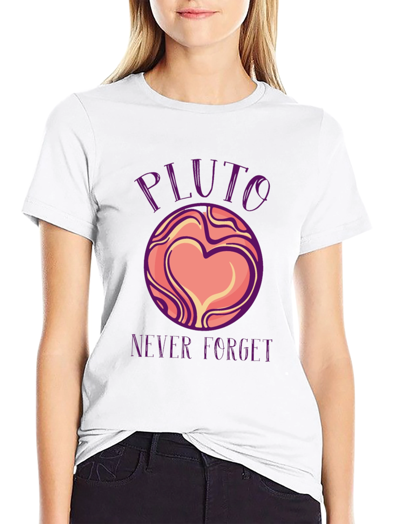 Pluto Never Forget Black Graphic Tee