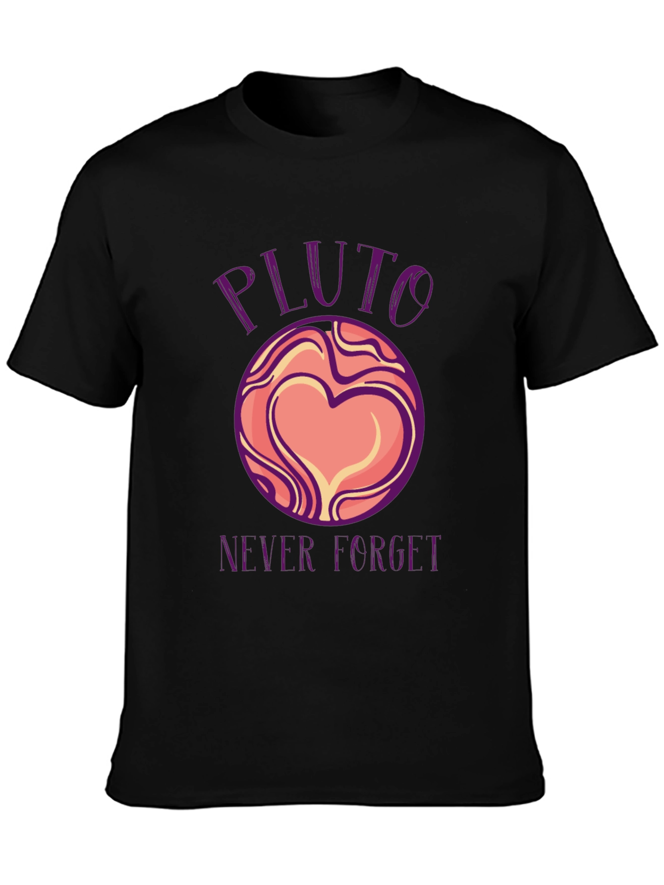 Pluto Never Forget Black Graphic Tee