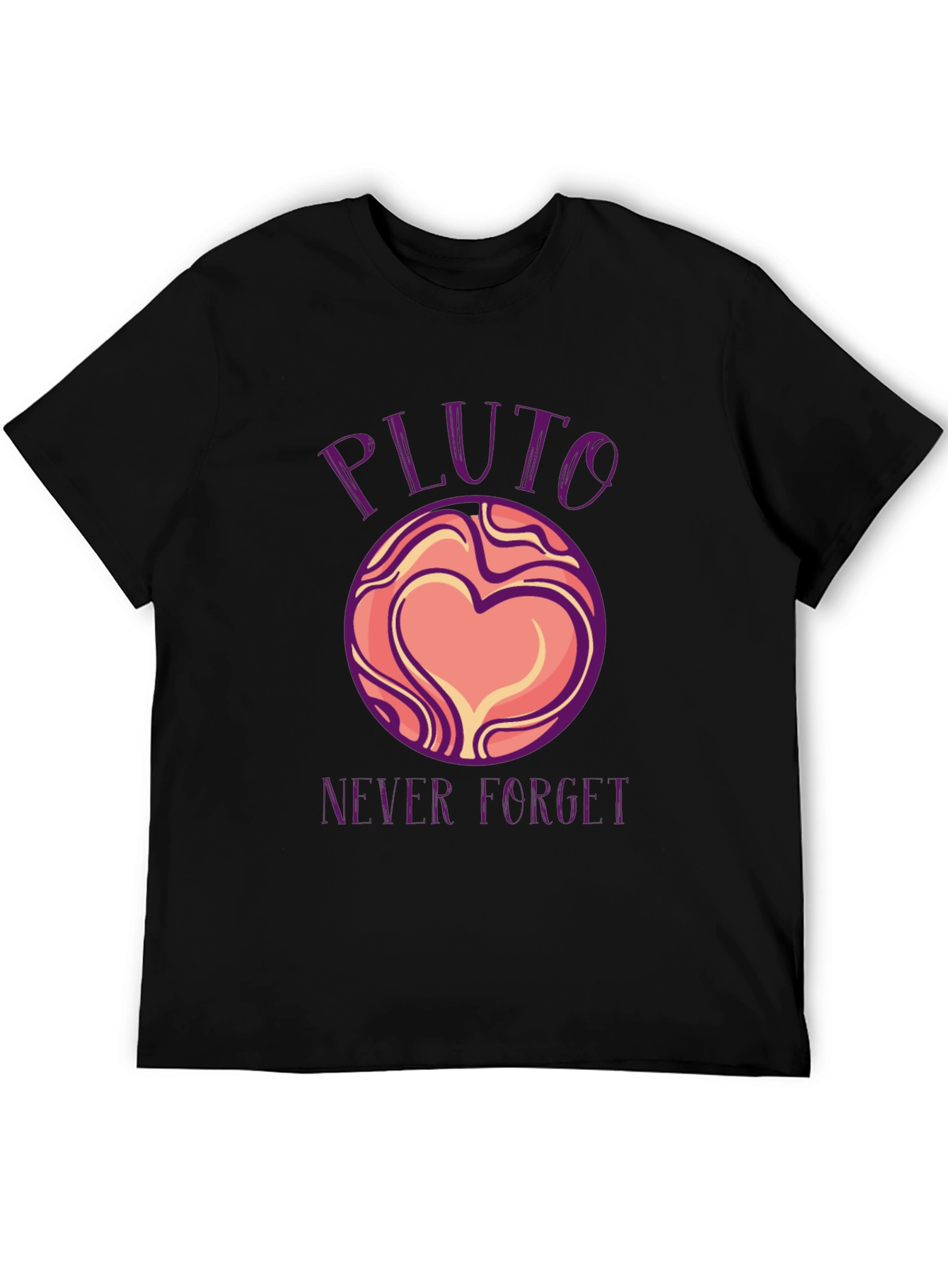 Pluto Never Forget Black Graphic Tee