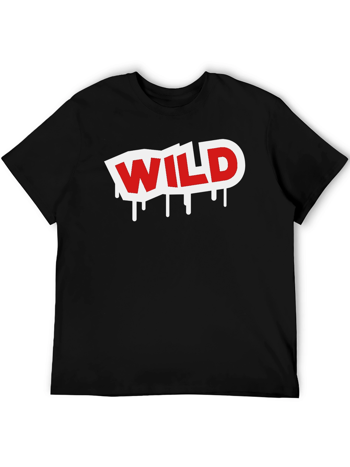 Wild Graphic Print Black T-Shirt