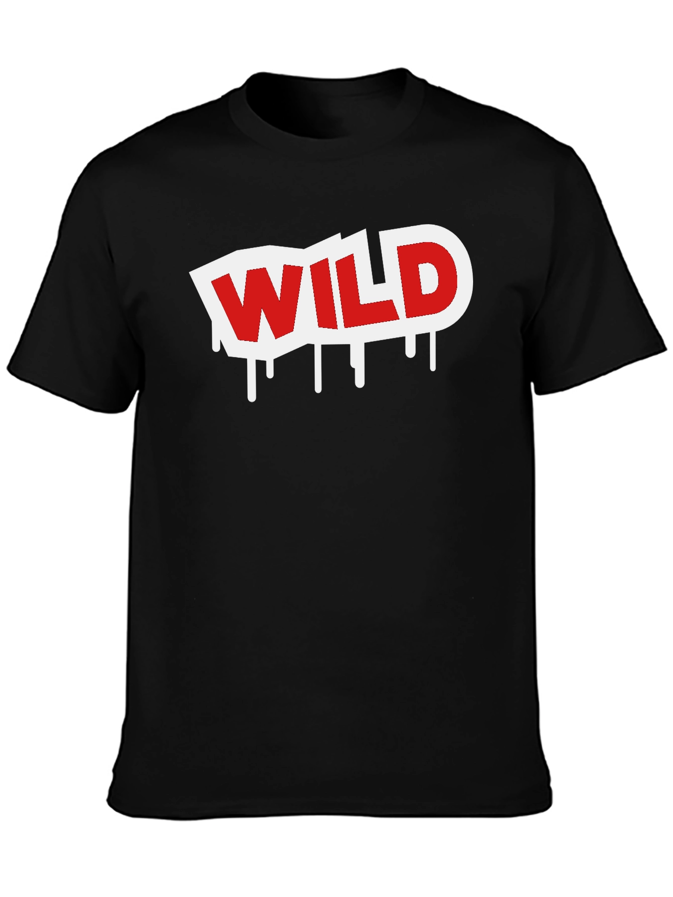 Wild Graphic Print Black T-Shirt