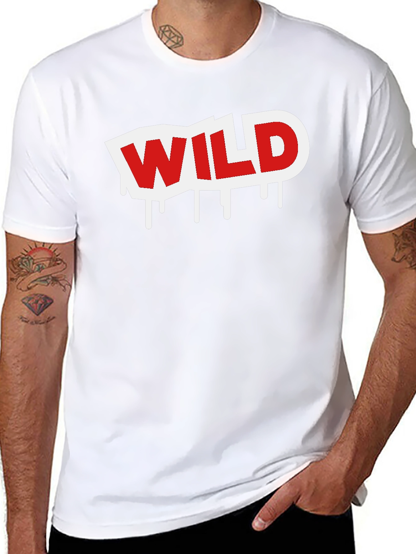 Wild Graphic Print Black T-Shirt