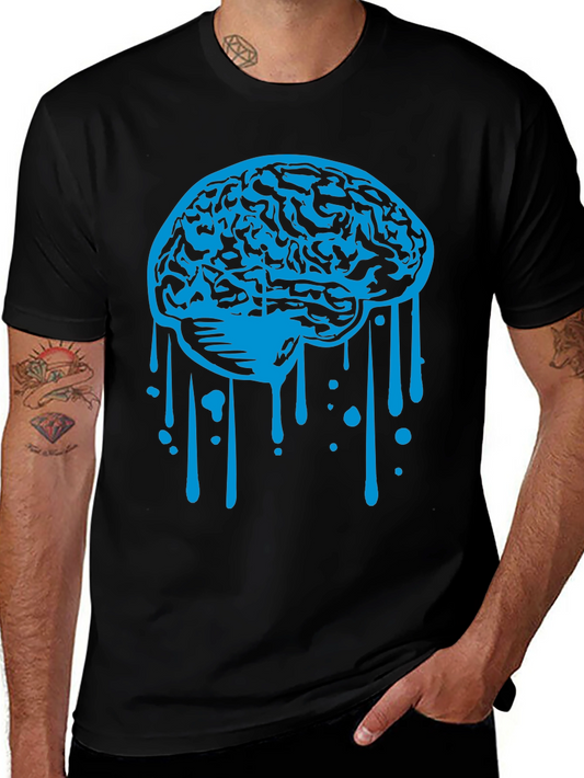 Brain Drip Graphic Tee - Cool Novelty Shirt