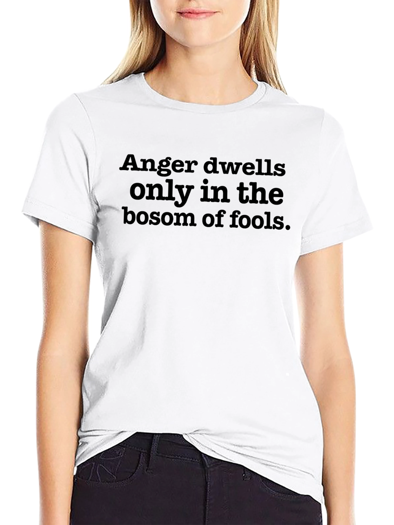 Anger Dwells Fools Tee - Bold Statement Graphic T-Shirt
