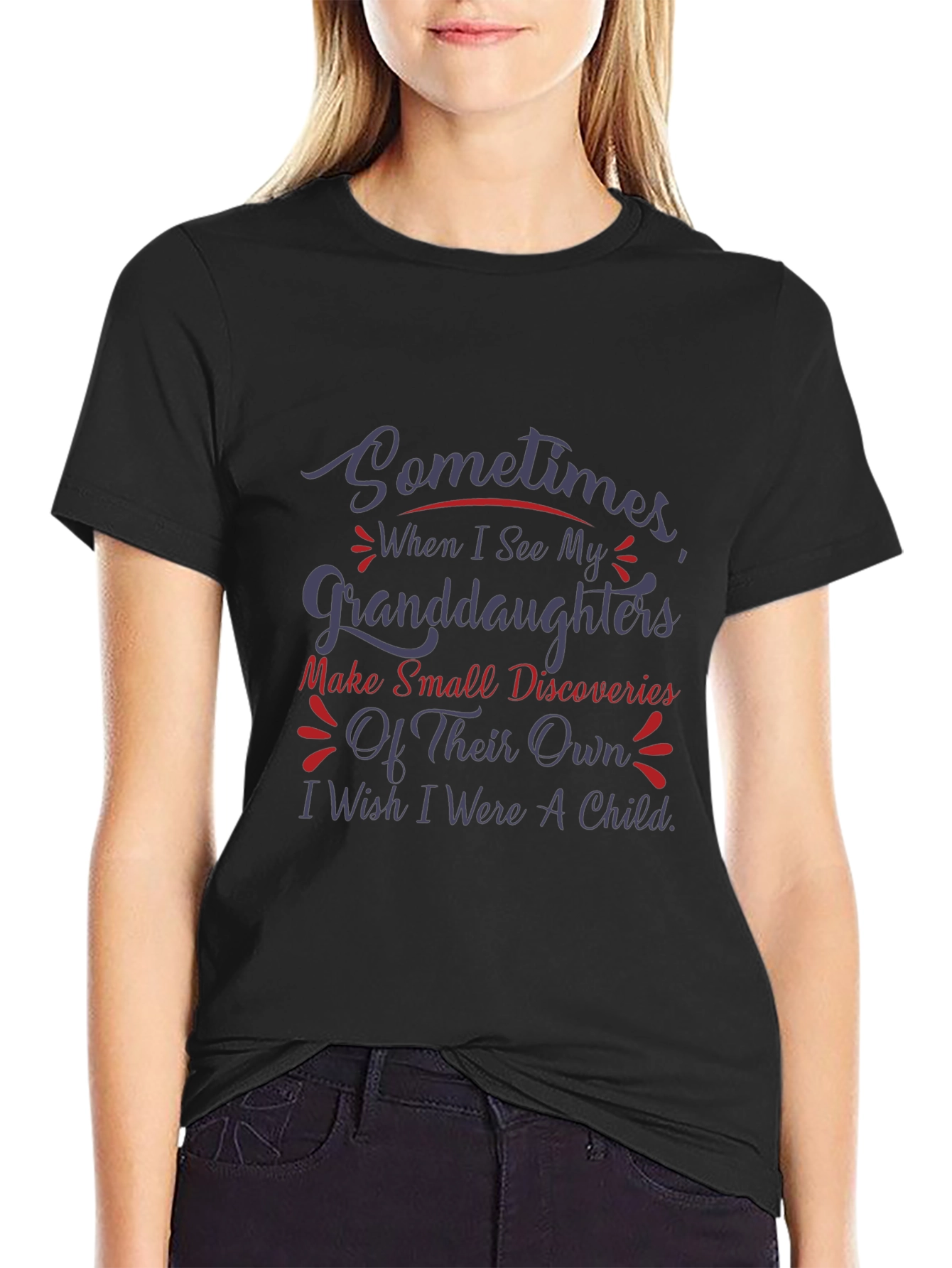 Granddaughter Wish Graphic Tee - Black