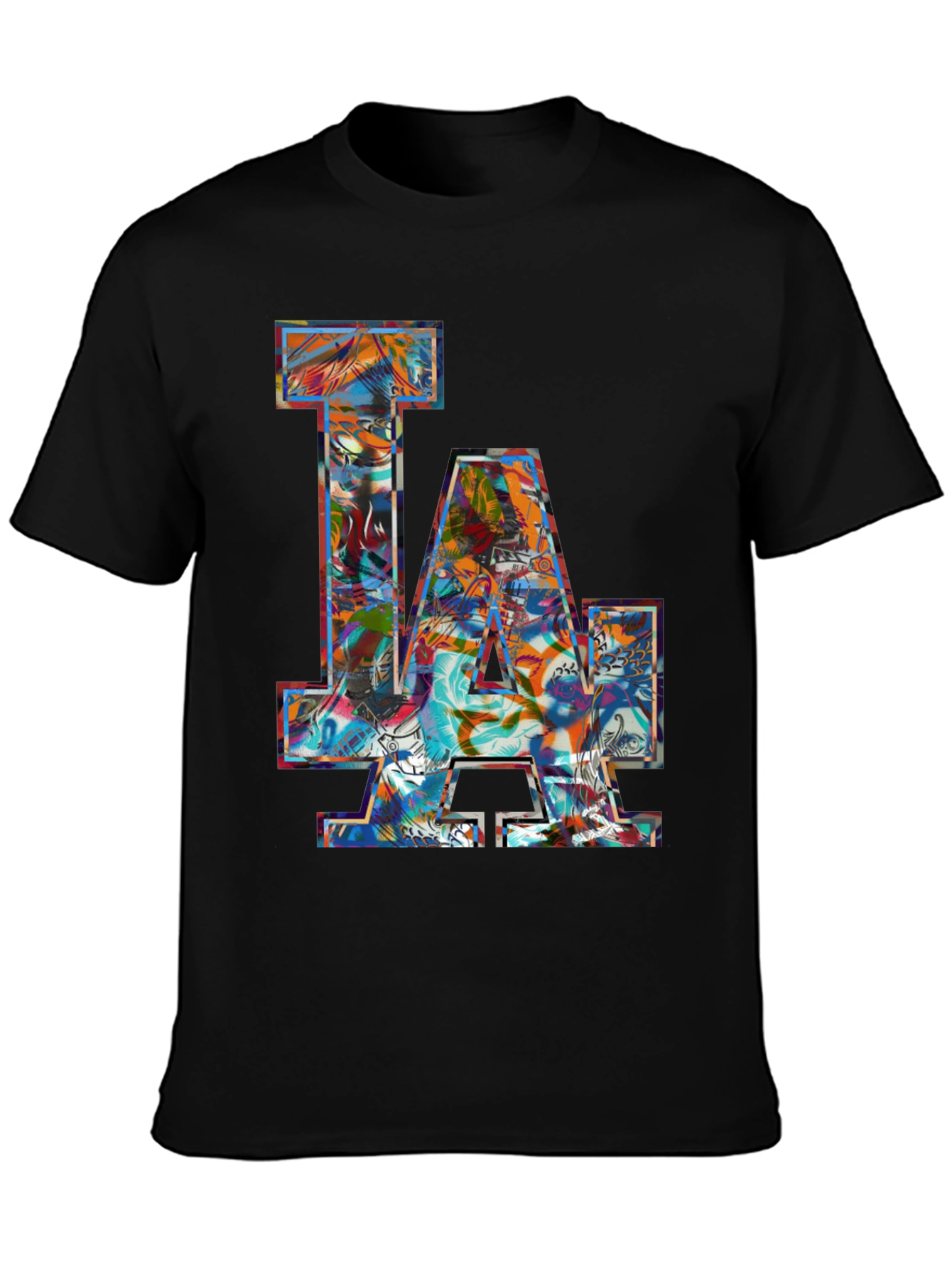 LA Dodgers Graphic Print Mens Black T-Shirt