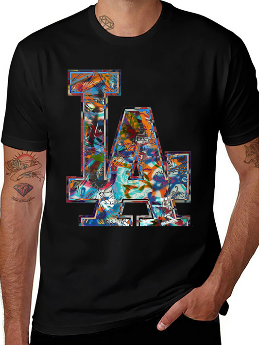 LA Dodgers Graphic Print Mens Black T-Shirt