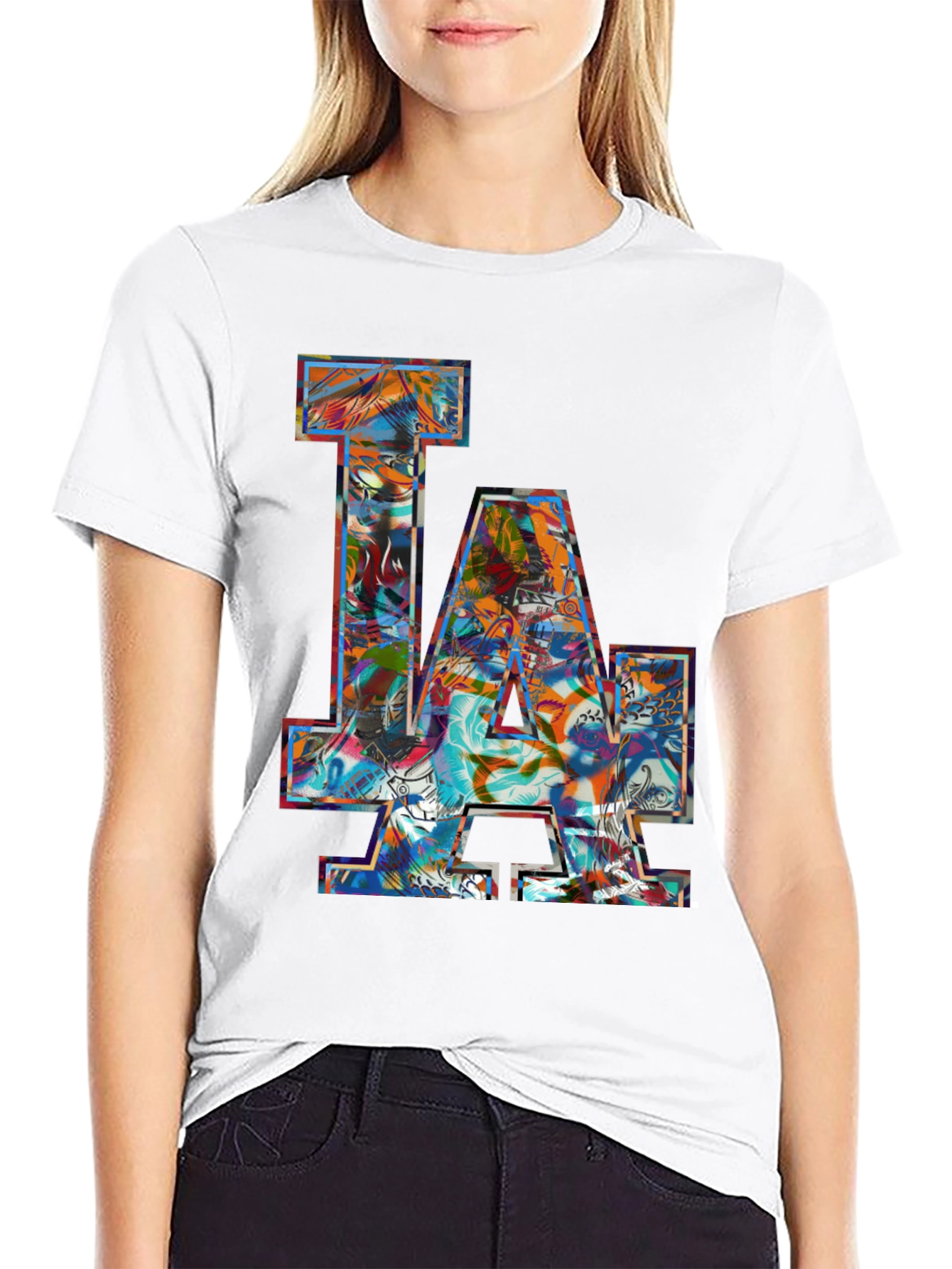LA Dodgers Graphic Print Mens Black T-Shirt