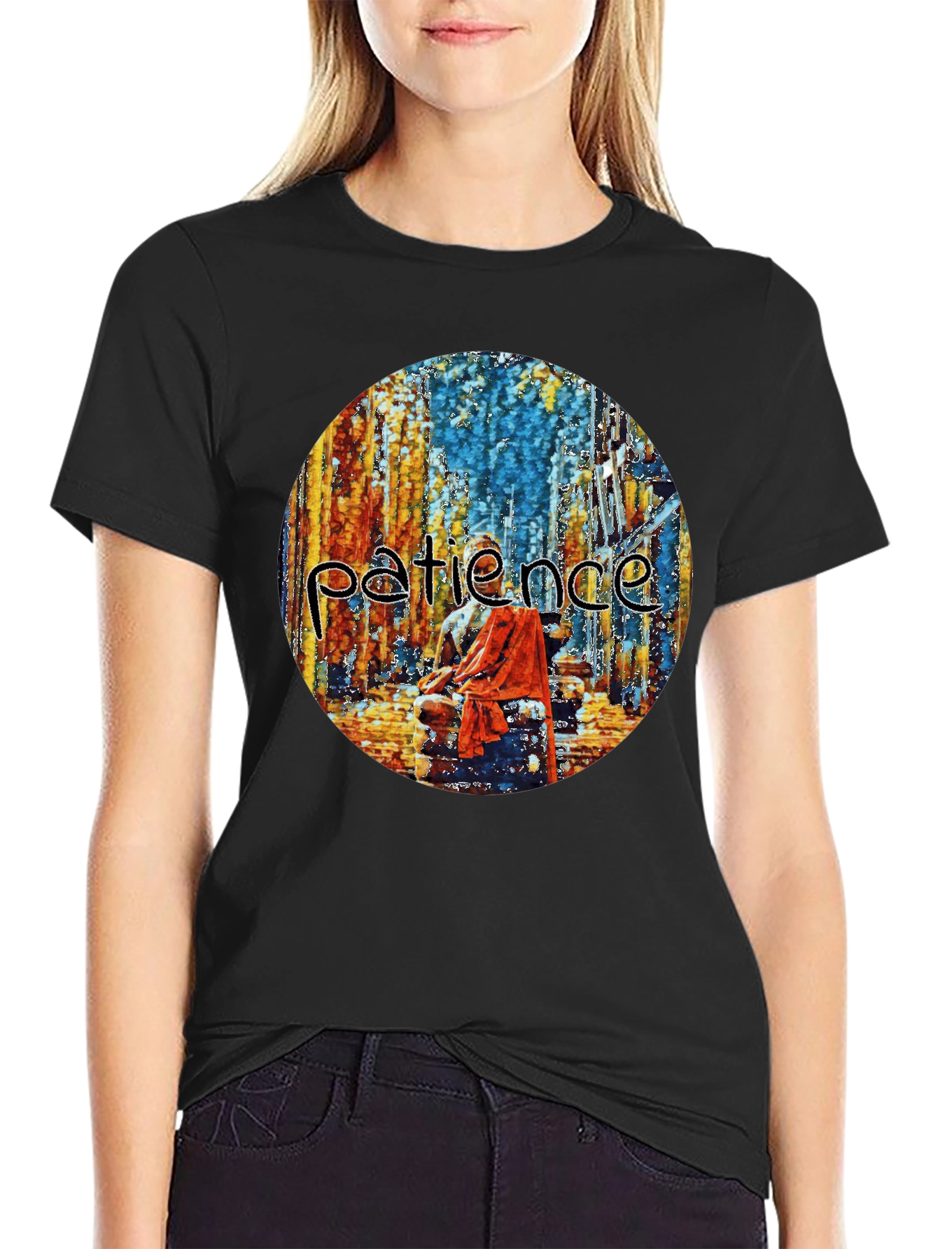 Patience Graphic Print Crew Neck T-Shirt
