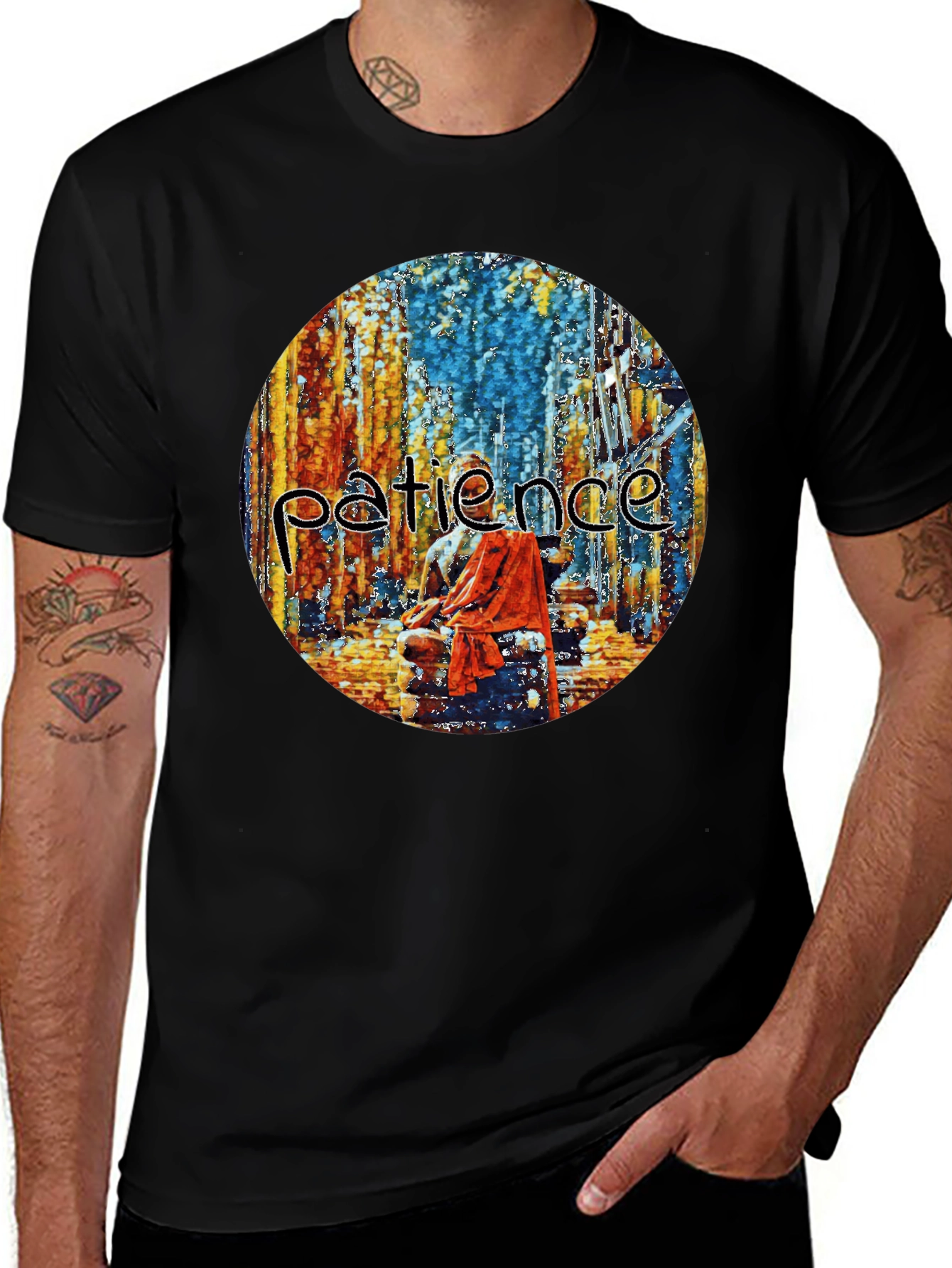 Patience Graphic Print Crew Neck T-Shirt