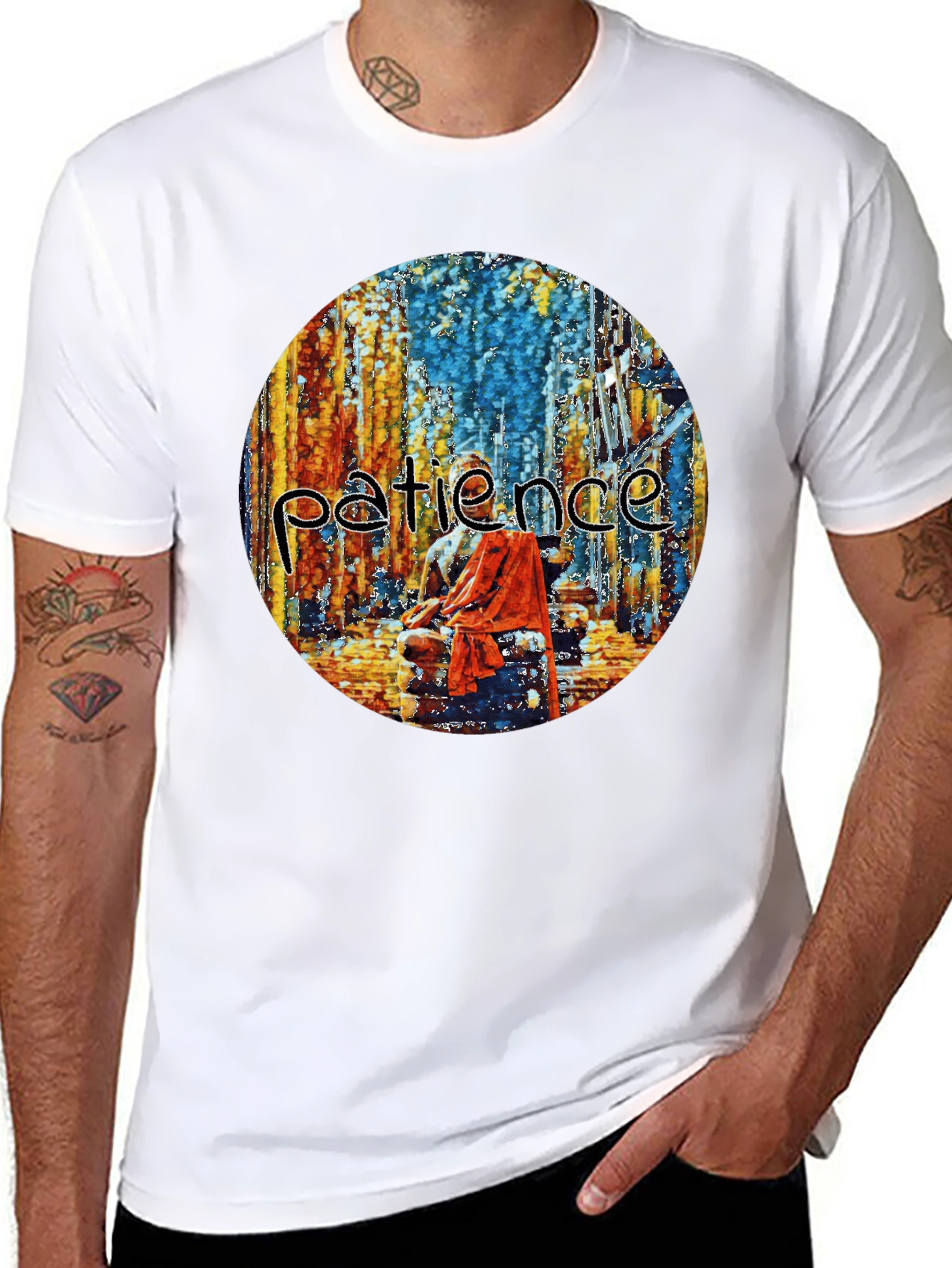 Patience Graphic Print Crew Neck T-Shirt