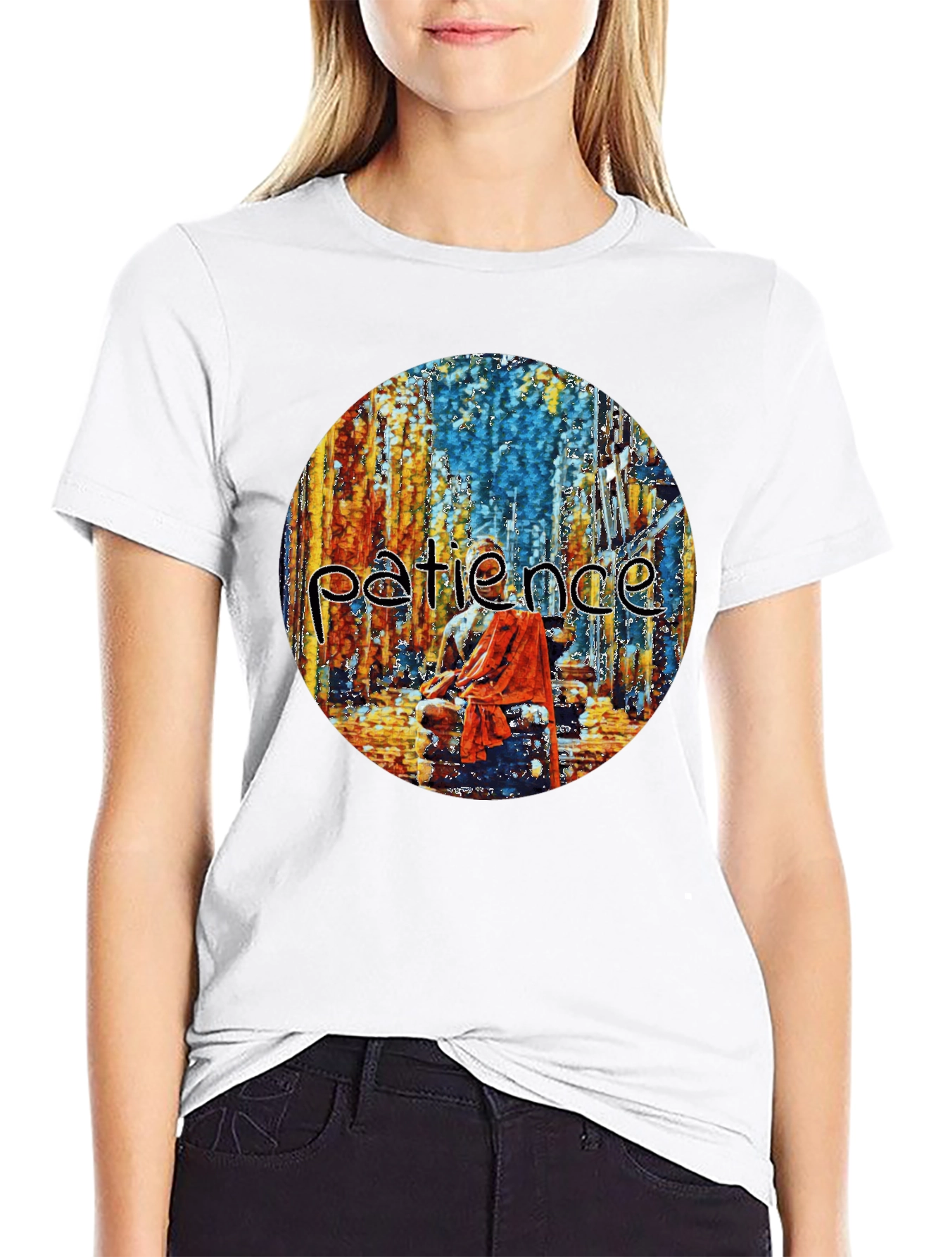 Patience Graphic Print Crew Neck T-Shirt