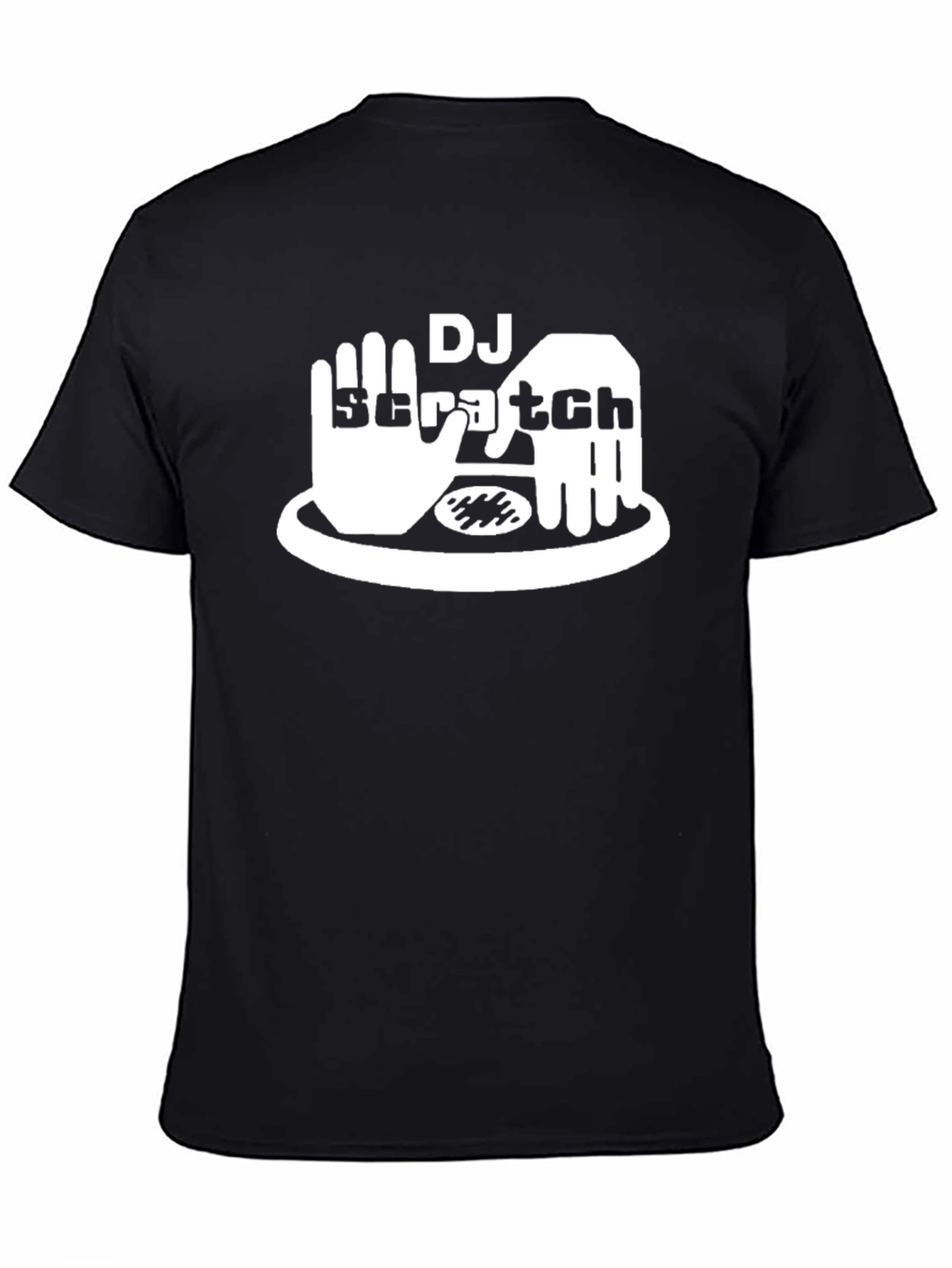 DJ Scratch Graphic Tee - Black Cotton Blend