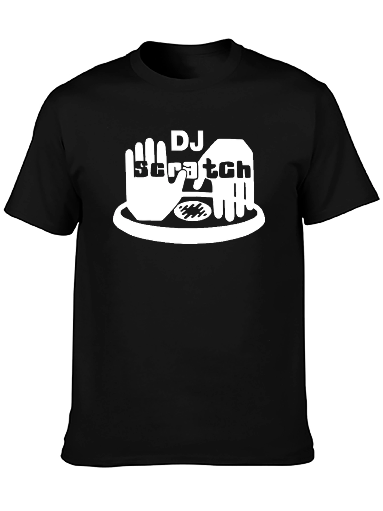 DJ Scratch Graphic Tee - Black Cotton Blend