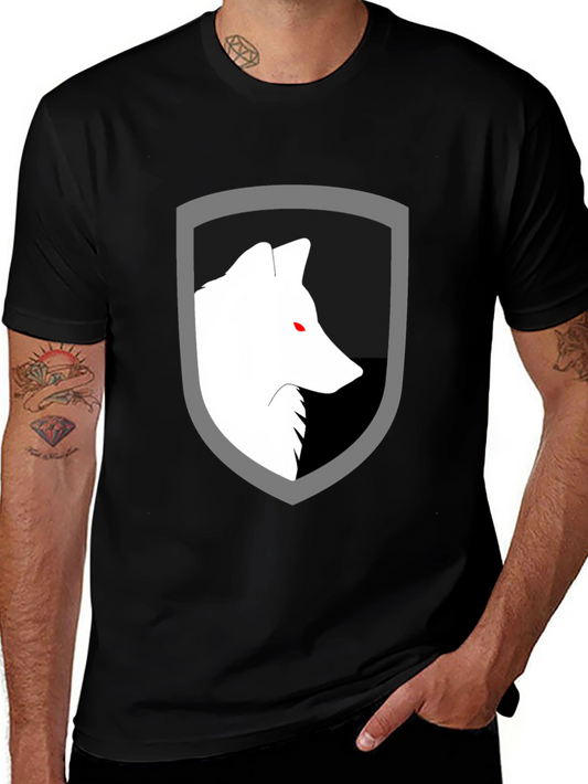 Wolf Shield Graphic Tee - Black Cotton Blend