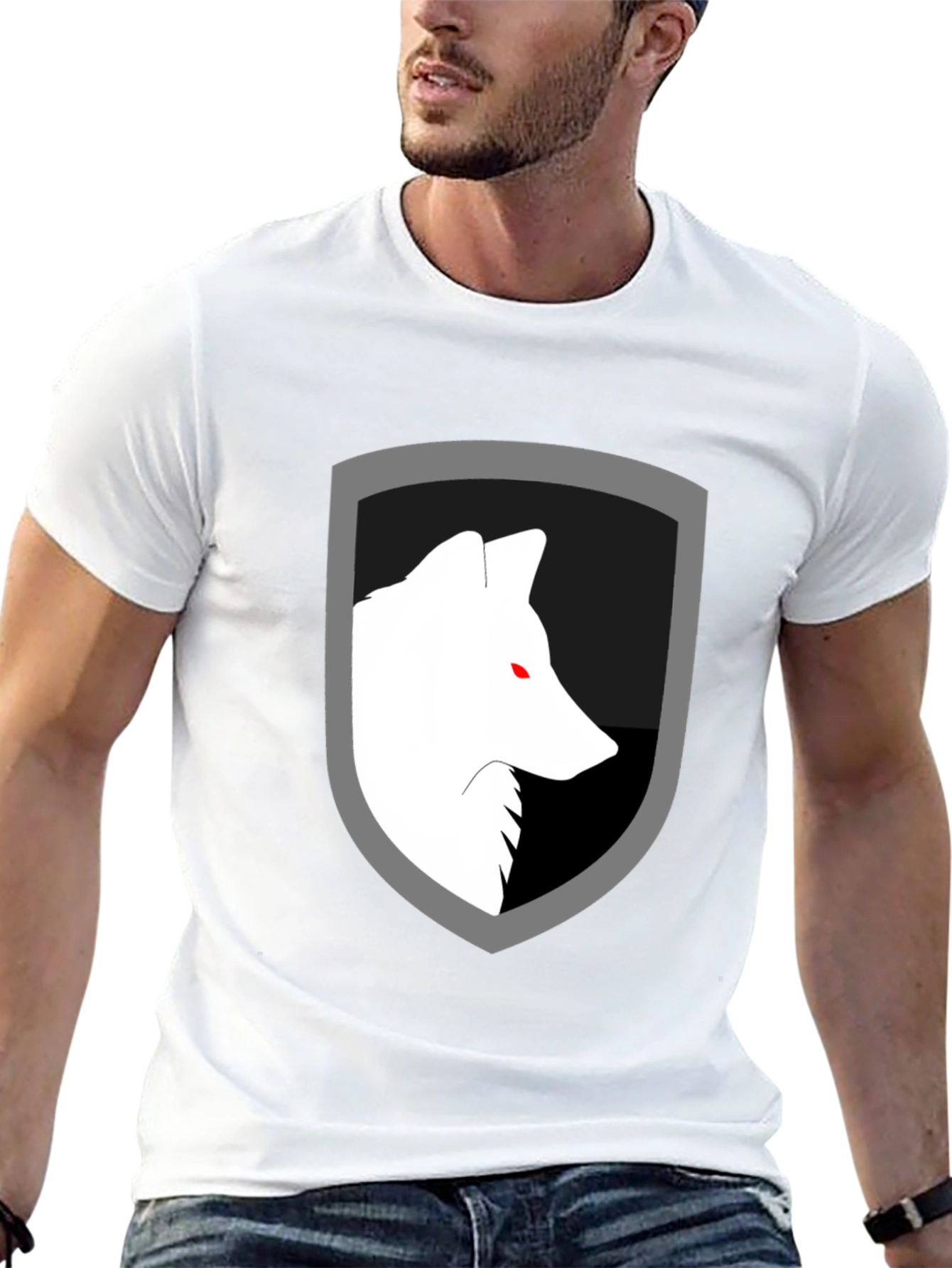 Wolf Shield Graphic Tee - Black Cotton Blend