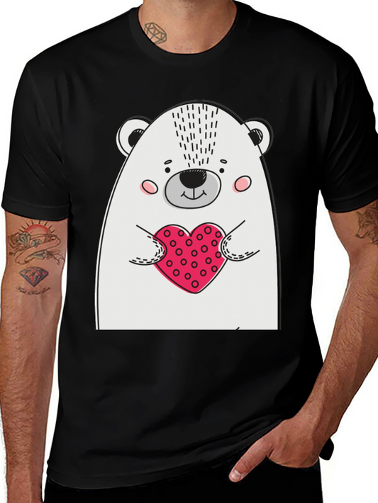 Bear Heart T-Shirt - Mens Black Graphic Tee