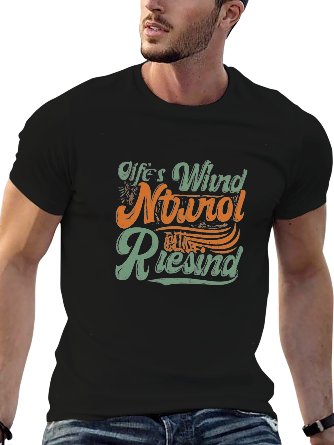 Lifes Wind Natural Riesind Black T-Shirt