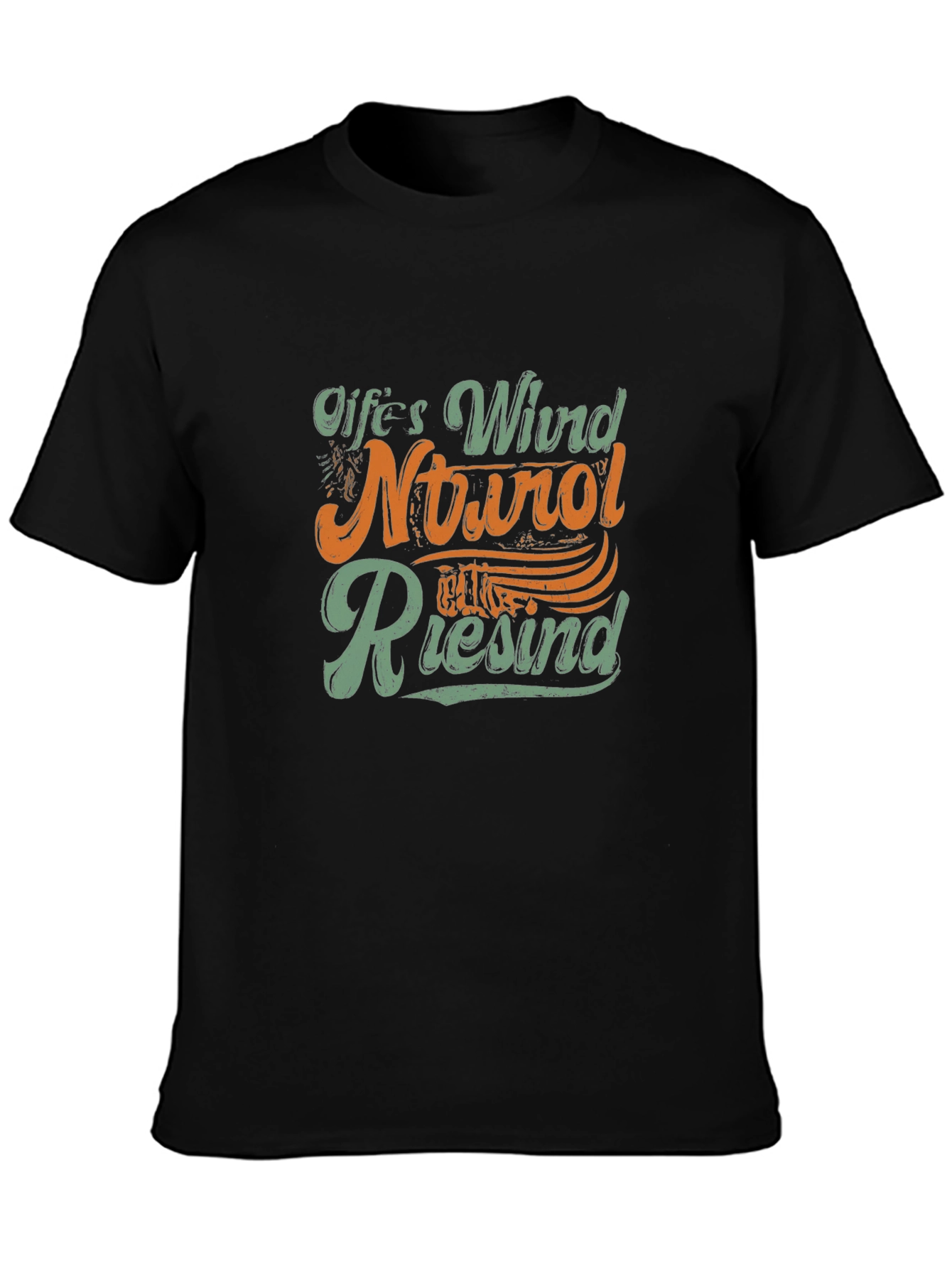 Lifes Wind Natural Riesind Black T-Shirt