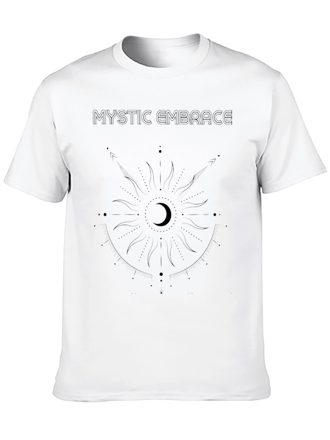 Mystic Embrace Graphic Tee - Black Cotton Blend