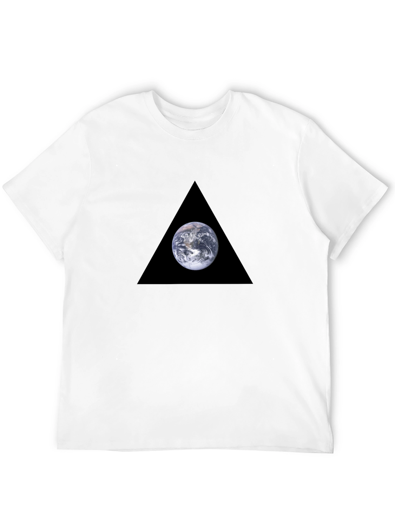 Earth in Triangle Black T-Shirt