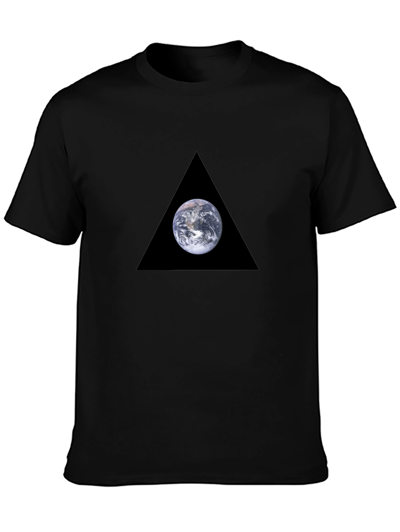 Earth in Triangle Black T-Shirt