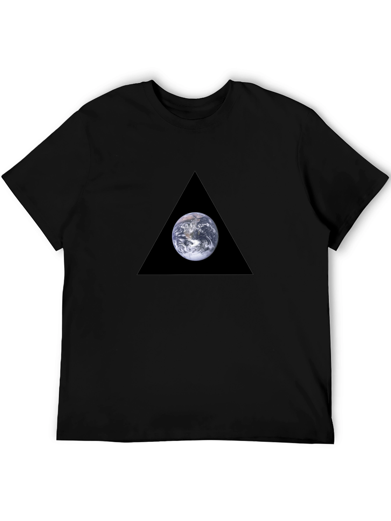 Earth in Triangle Black T-Shirt