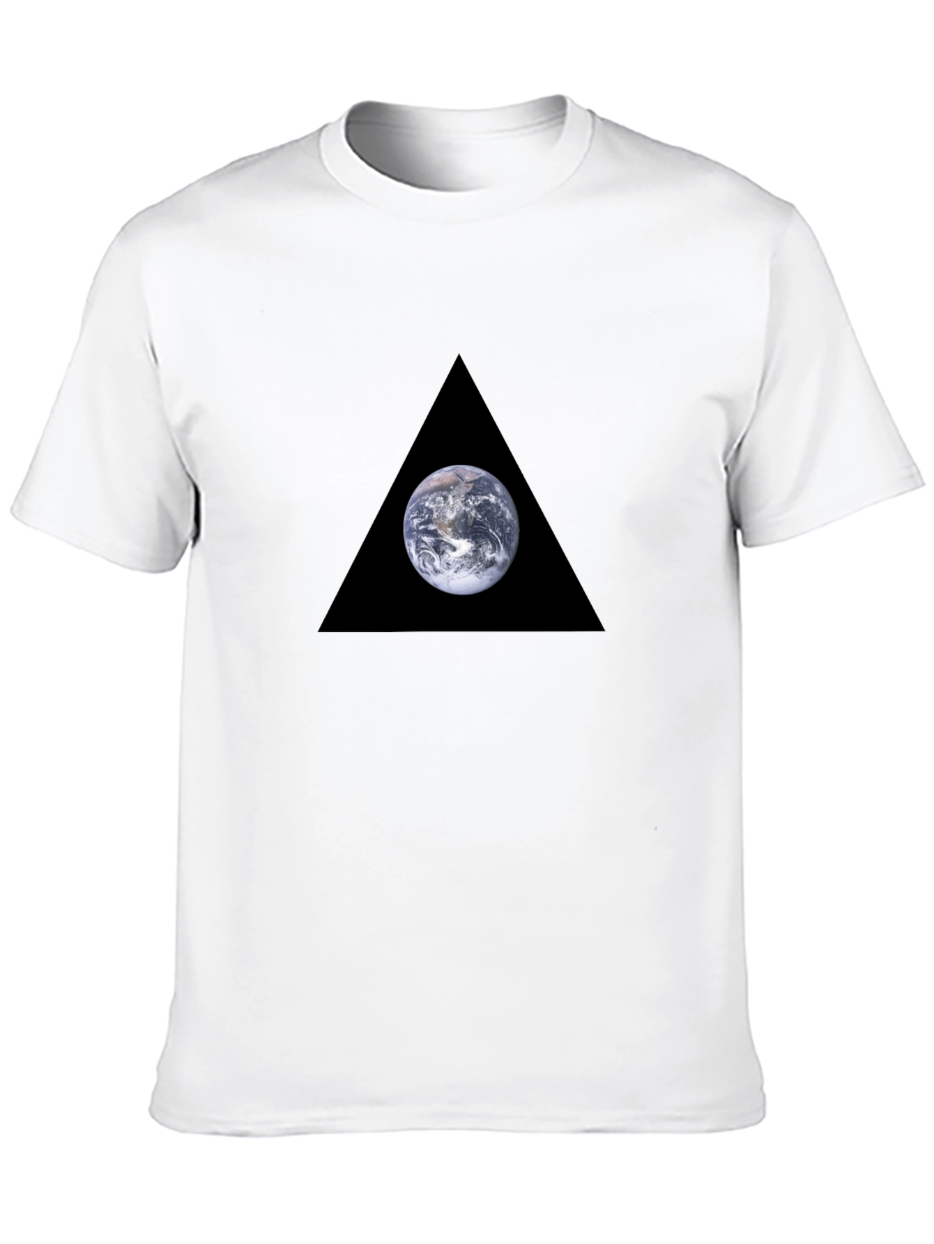 Earth in Triangle Black T-Shirt