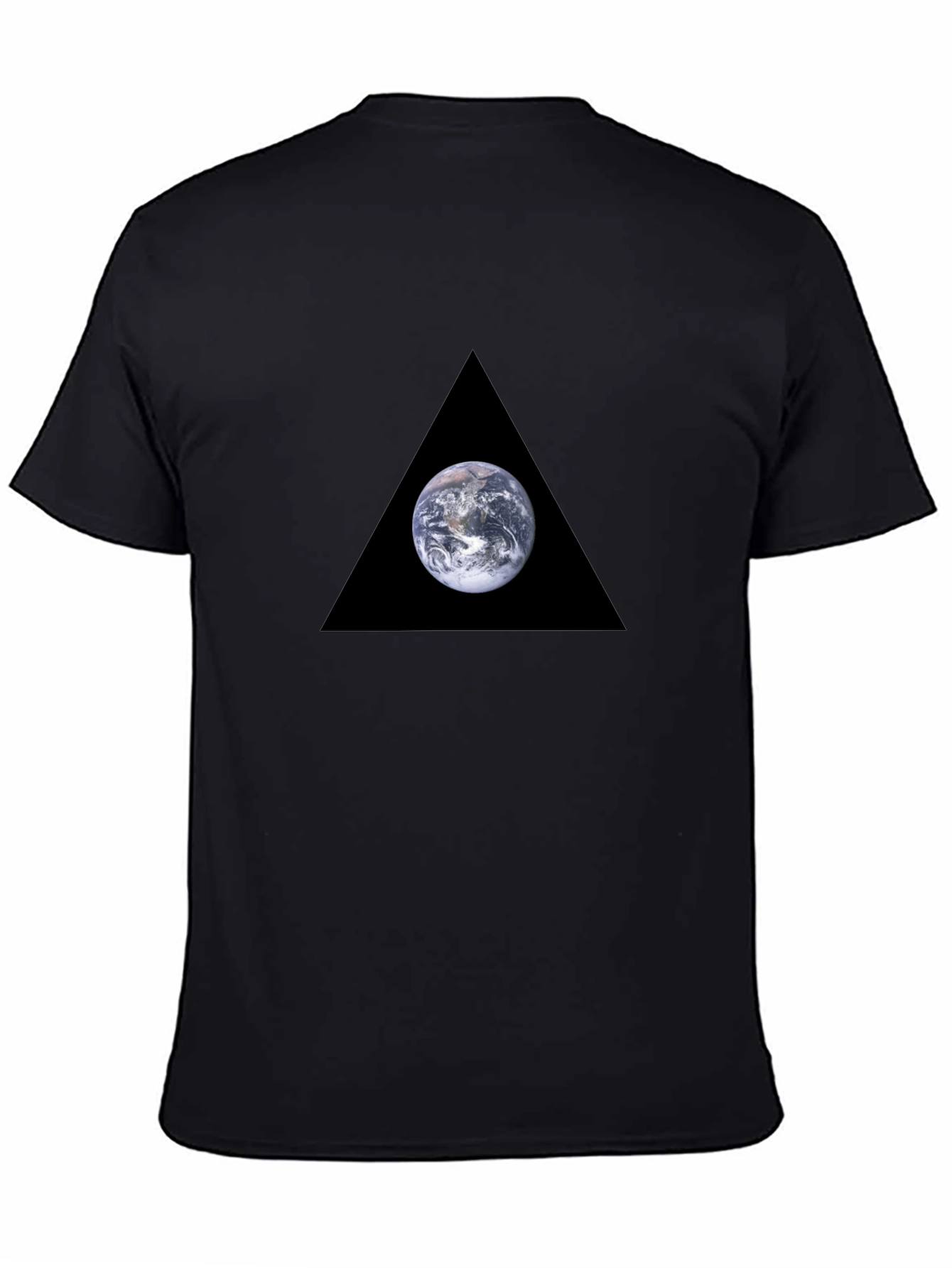 Earth in Triangle Black T-Shirt