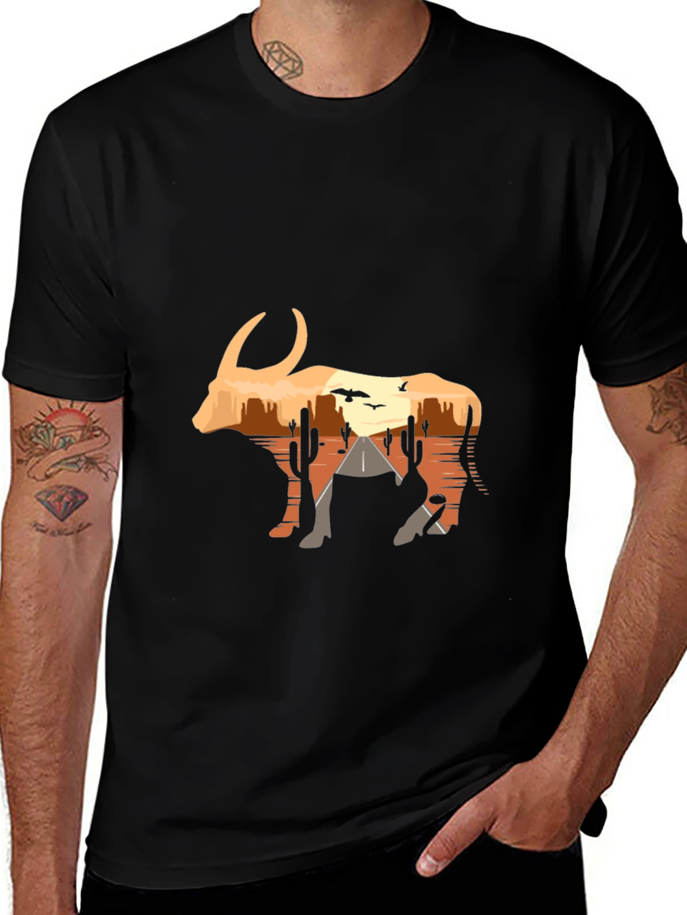 Desert Bison Graphic Tee - Black