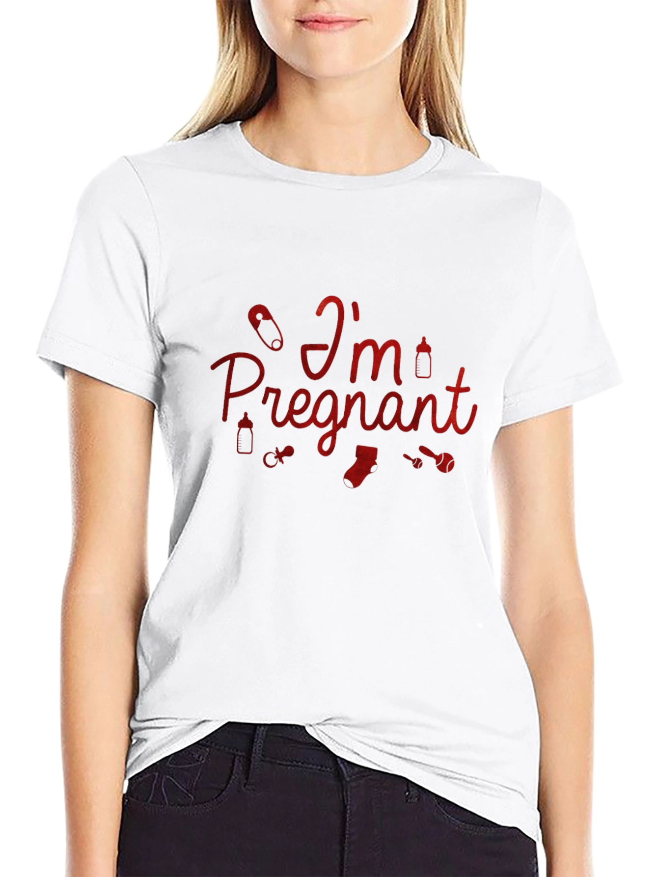 Im Pregnant Graphic Tee - Black