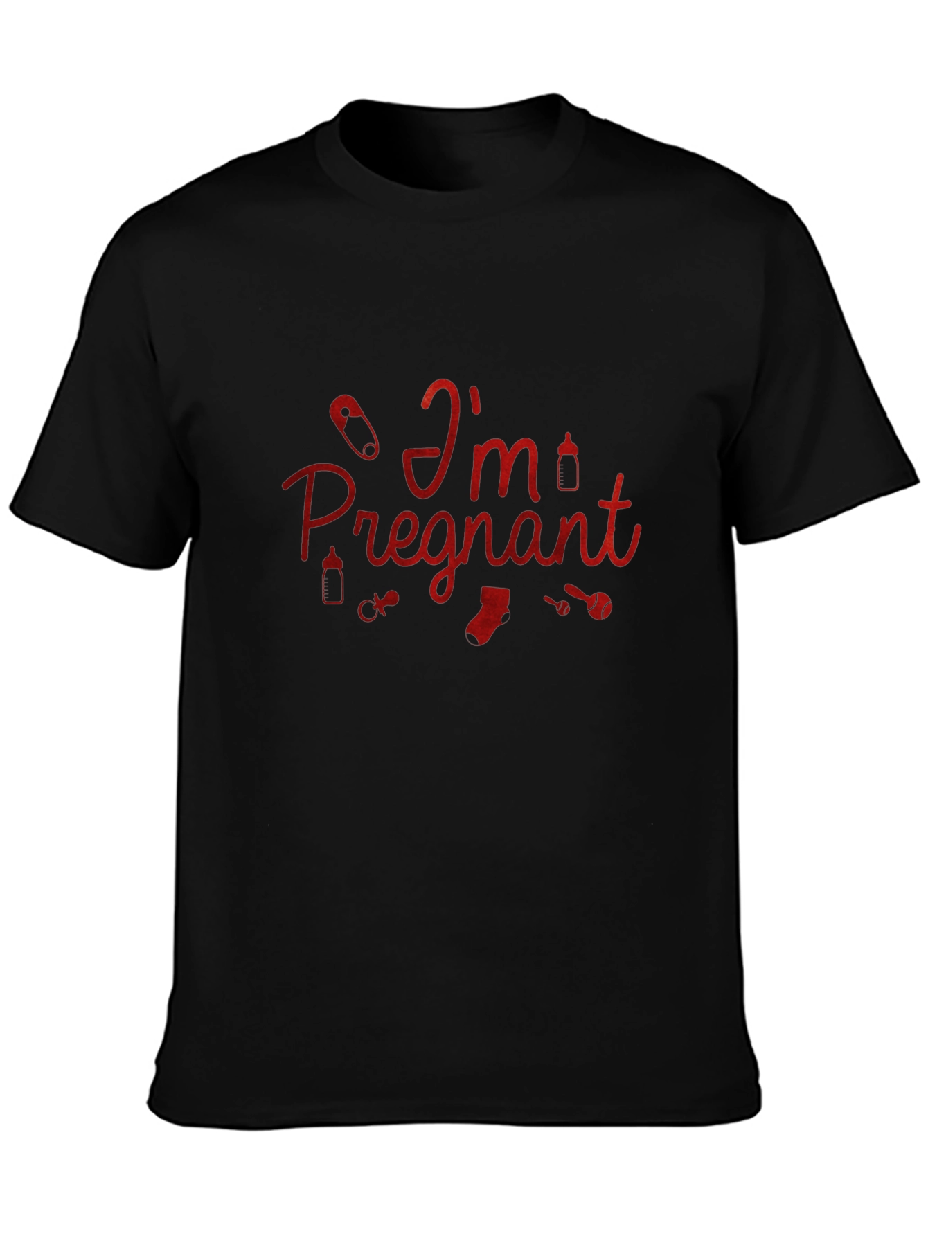 Im Pregnant Graphic Tee - Black