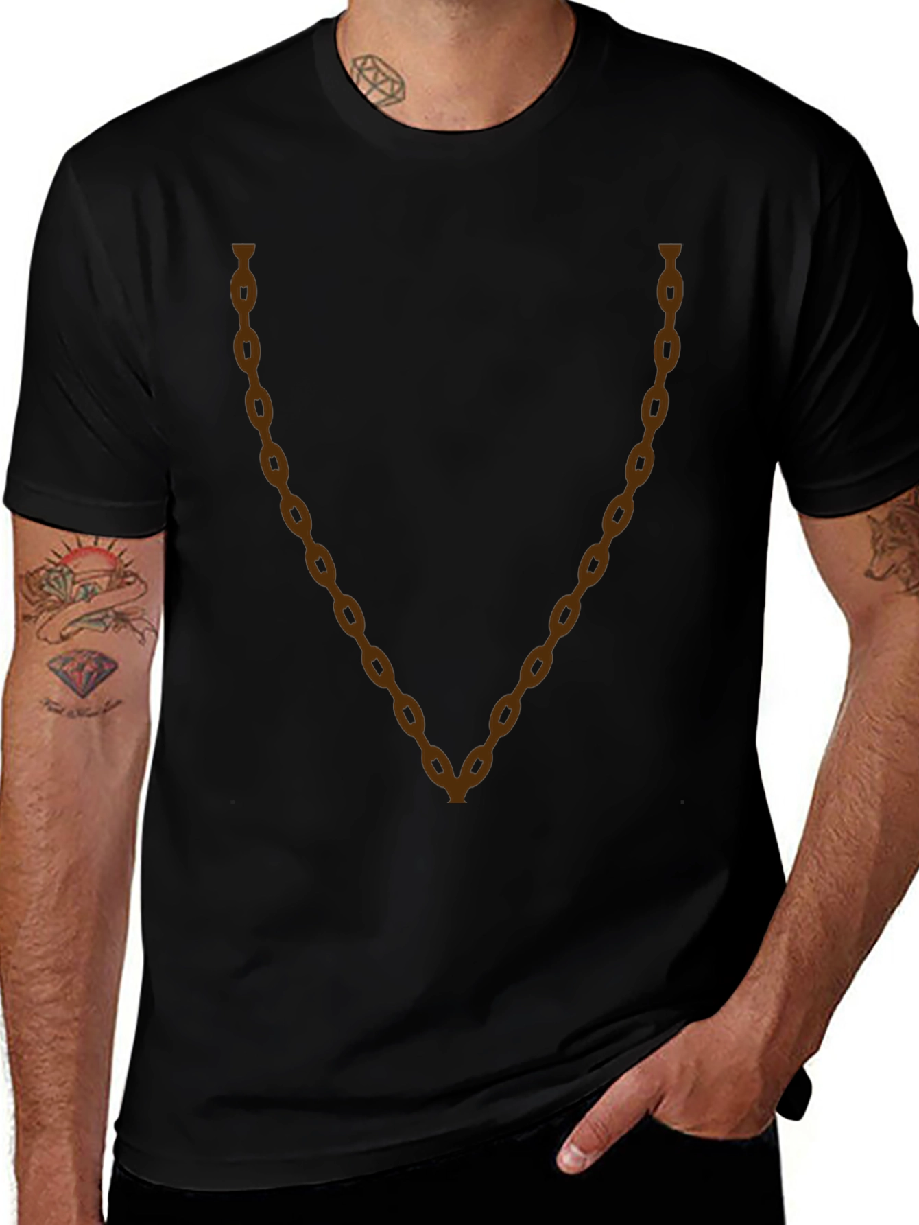 Chain Graphic Tee - Casual Style