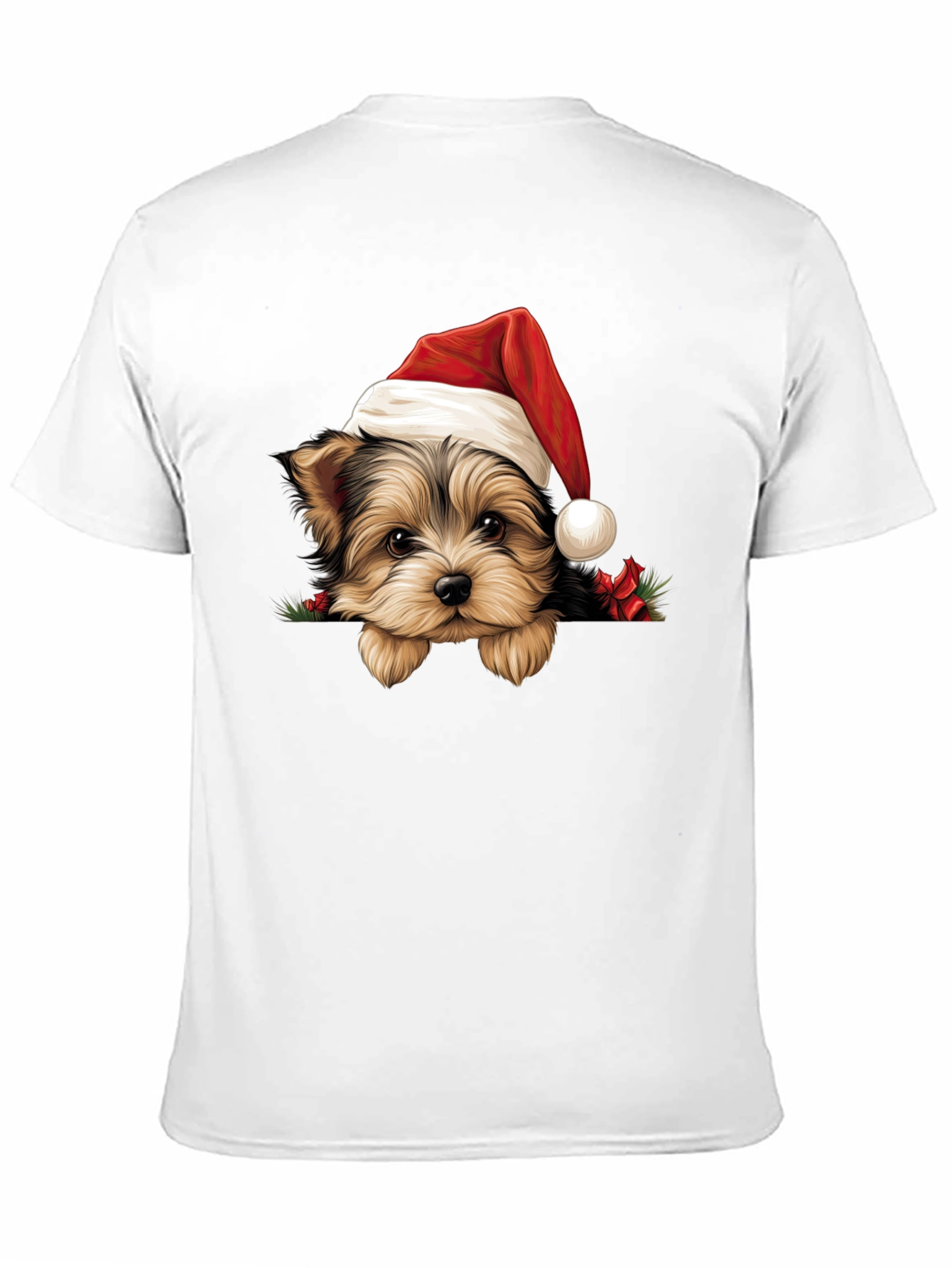 Dog in Santa Hat Graphic Tee