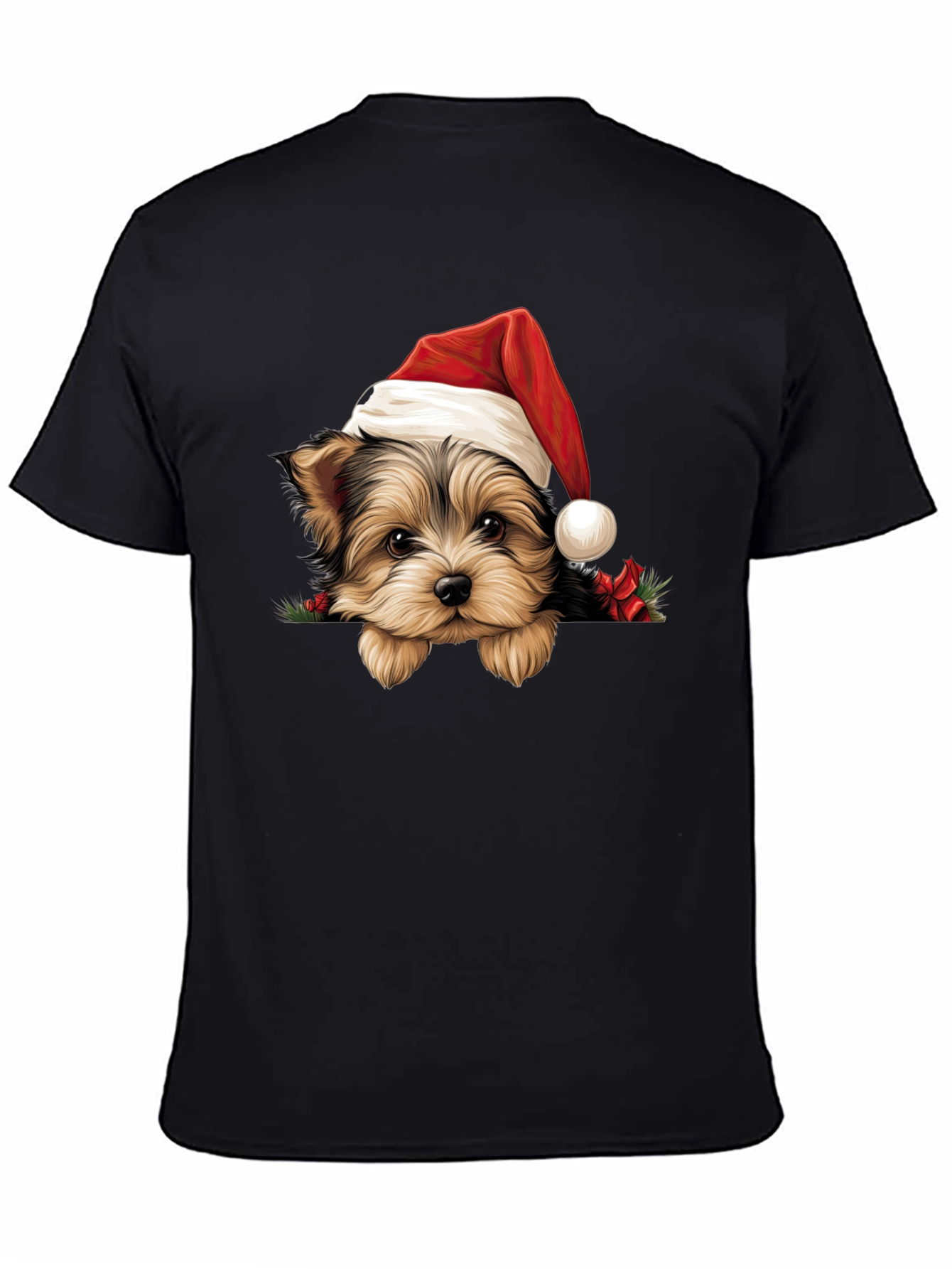 Dog in Santa Hat Graphic Tee