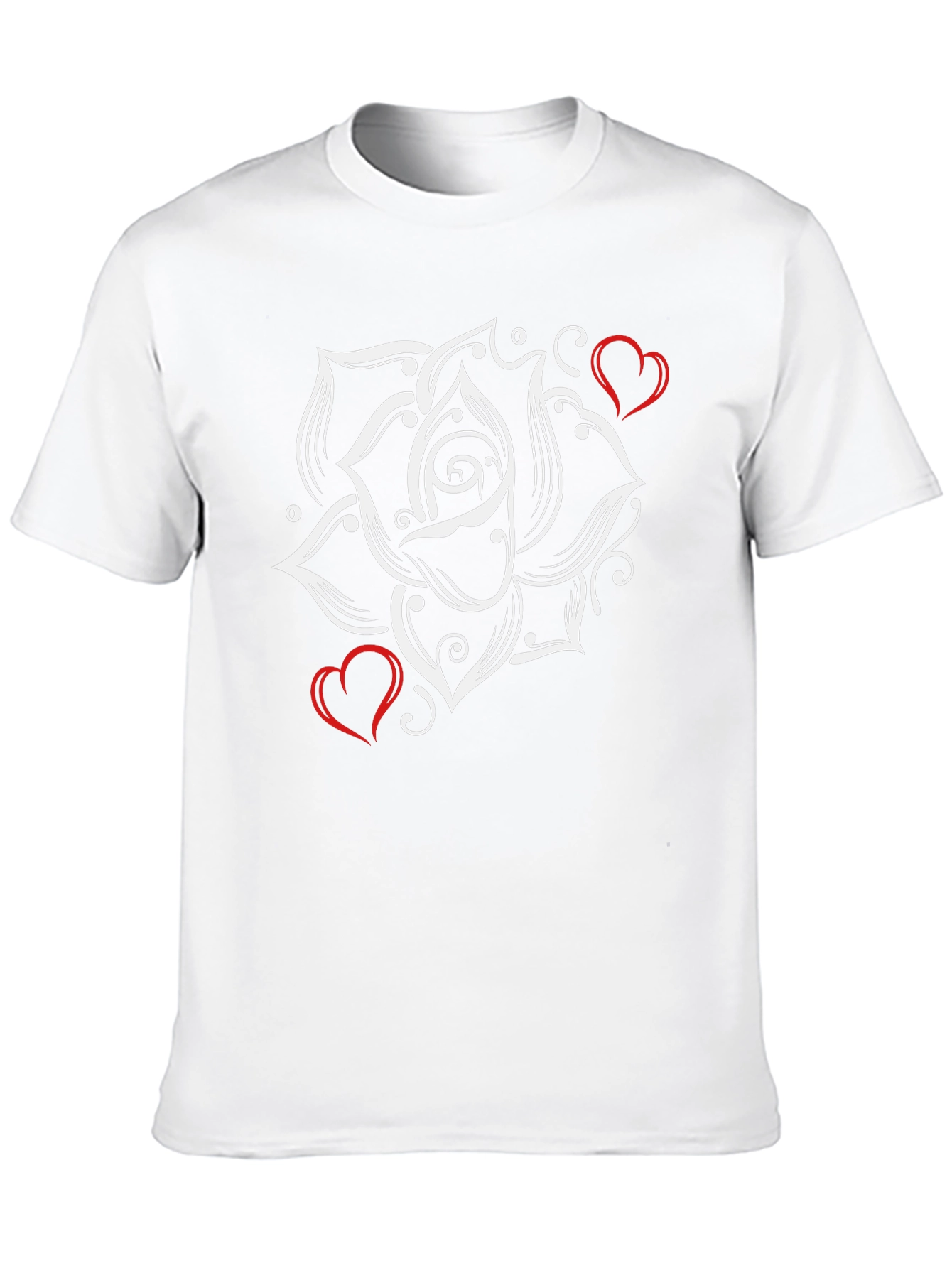 Rose and Hearts Graphic Black Tee
