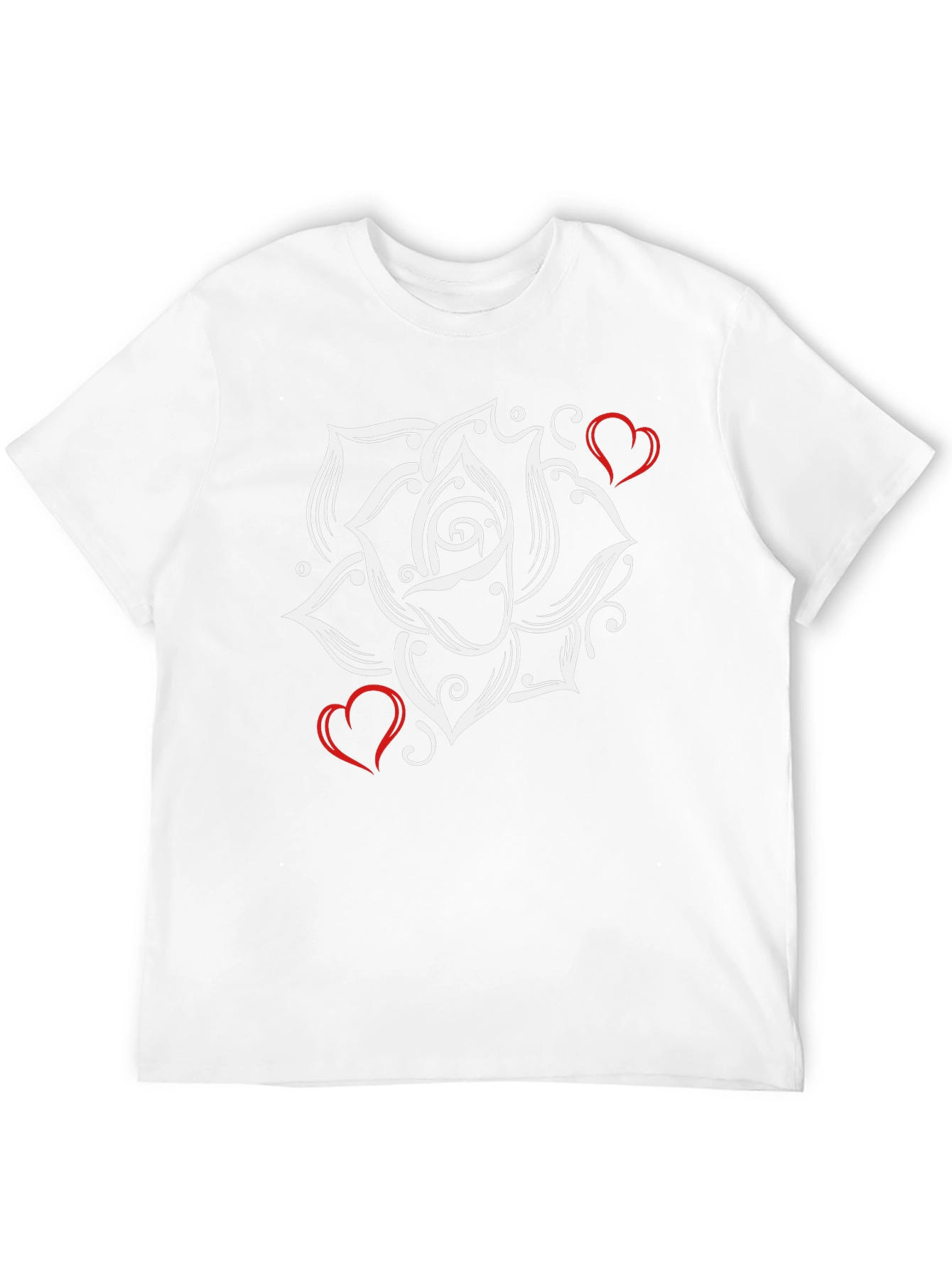 Rose and Hearts Graphic Black Tee