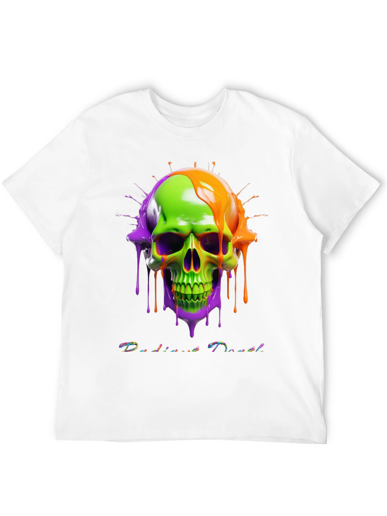 Radiant Death Tee - Neon Skull Graphic T-Shirt